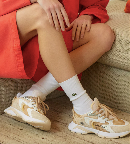ORIG & IMPORTED Lacoste Women's Shoes L003 Neo Sneakers Tan Beige