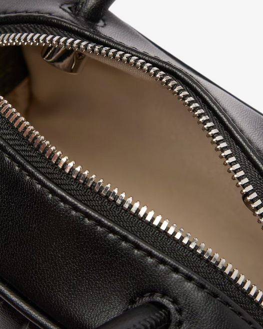 ORIG & IMPORTED LACOSTE Mini Lora Leather Bag Embossed Black
