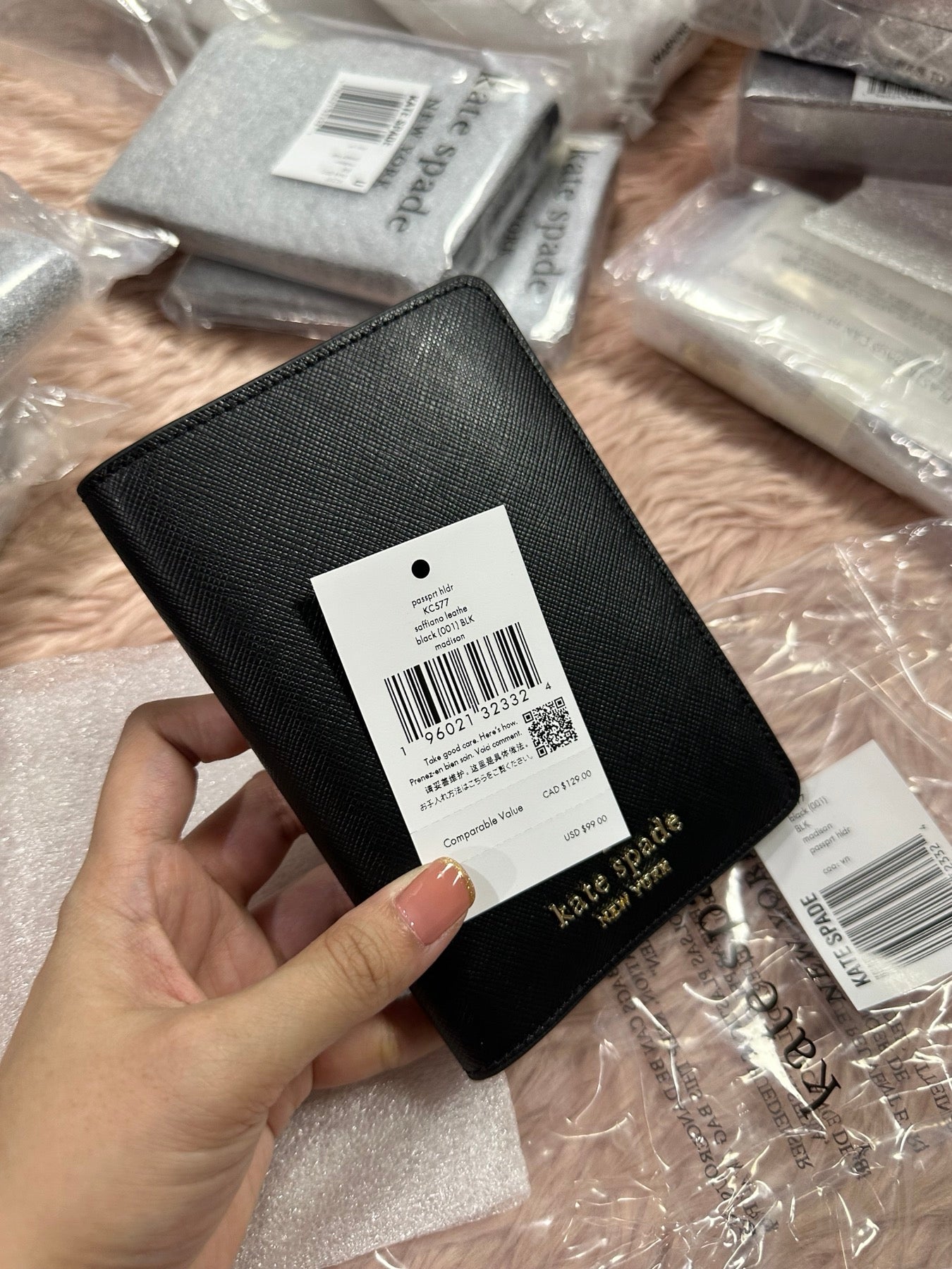 ORIG & IMPORTED KS Madison Passport Holder Black Wallet