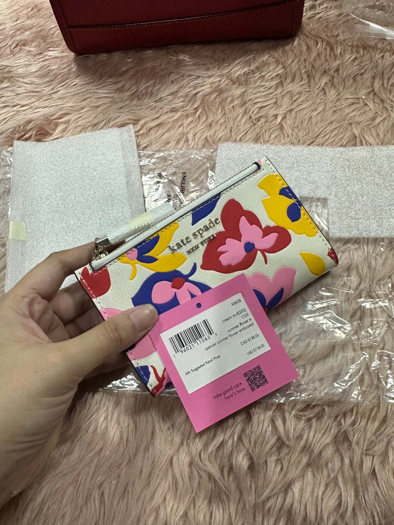 ORIG & IMPORTED KS Retail Spencer Summer Flower Embossed Small Slim Bifold Wallet