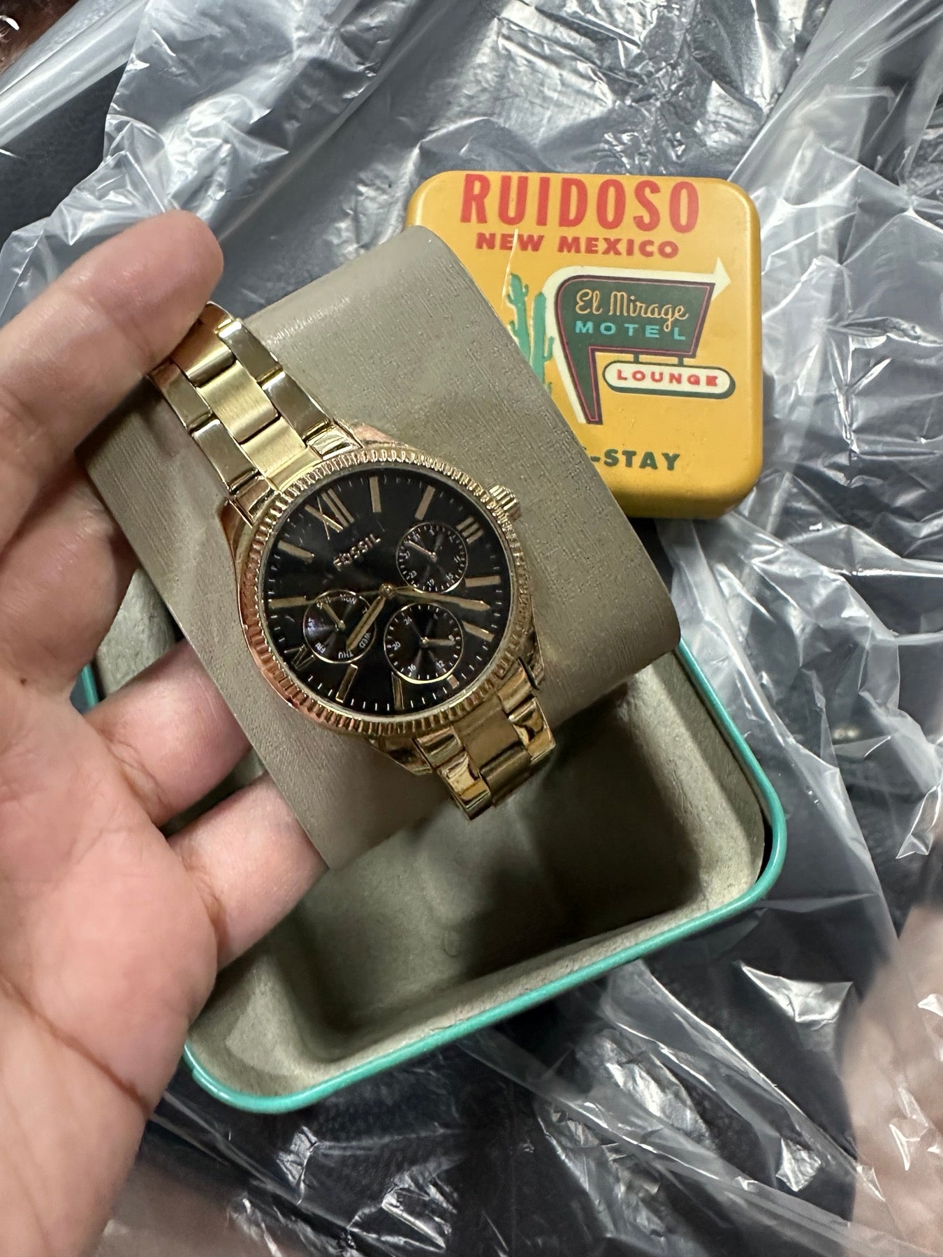 AUTHENTIC/ORIGINAL Preloved Rye Multifunction Gold-Tone Stainless Steel Women Watch