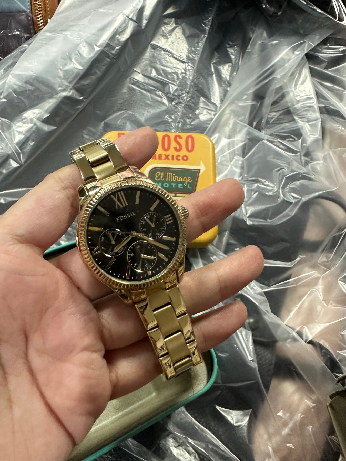 AUTHENTIC/ORIGINAL Preloved Rye Multifunction Gold-Tone Stainless Steel Women Watch