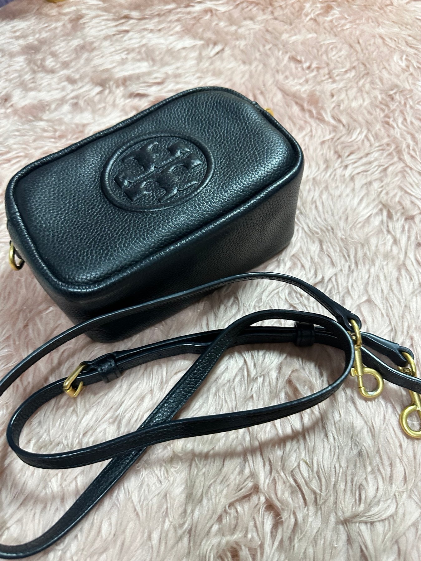 AUTHENTIC/ORIGINAL Preloved Tory Burch Perry Bombe Mini Bag Black