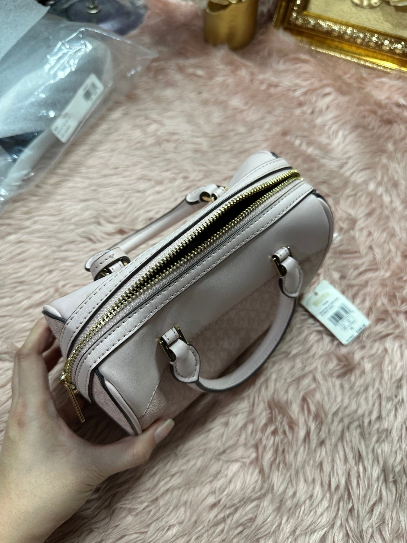 ORIG & IMPORTED MK Jet Set Travel Extra Small Duffle Crossbody Bag Pink