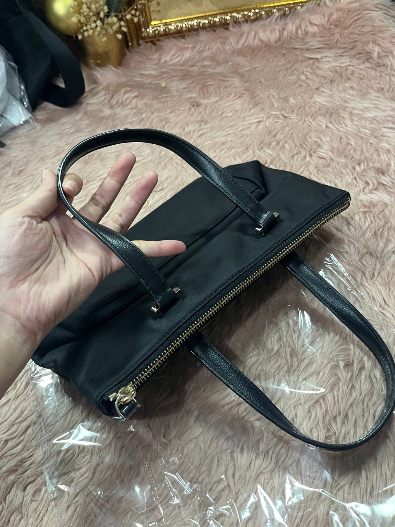 ORIG Preloved Kate Spade KS Dawn Insulated Tote Small Black Nylon Bag