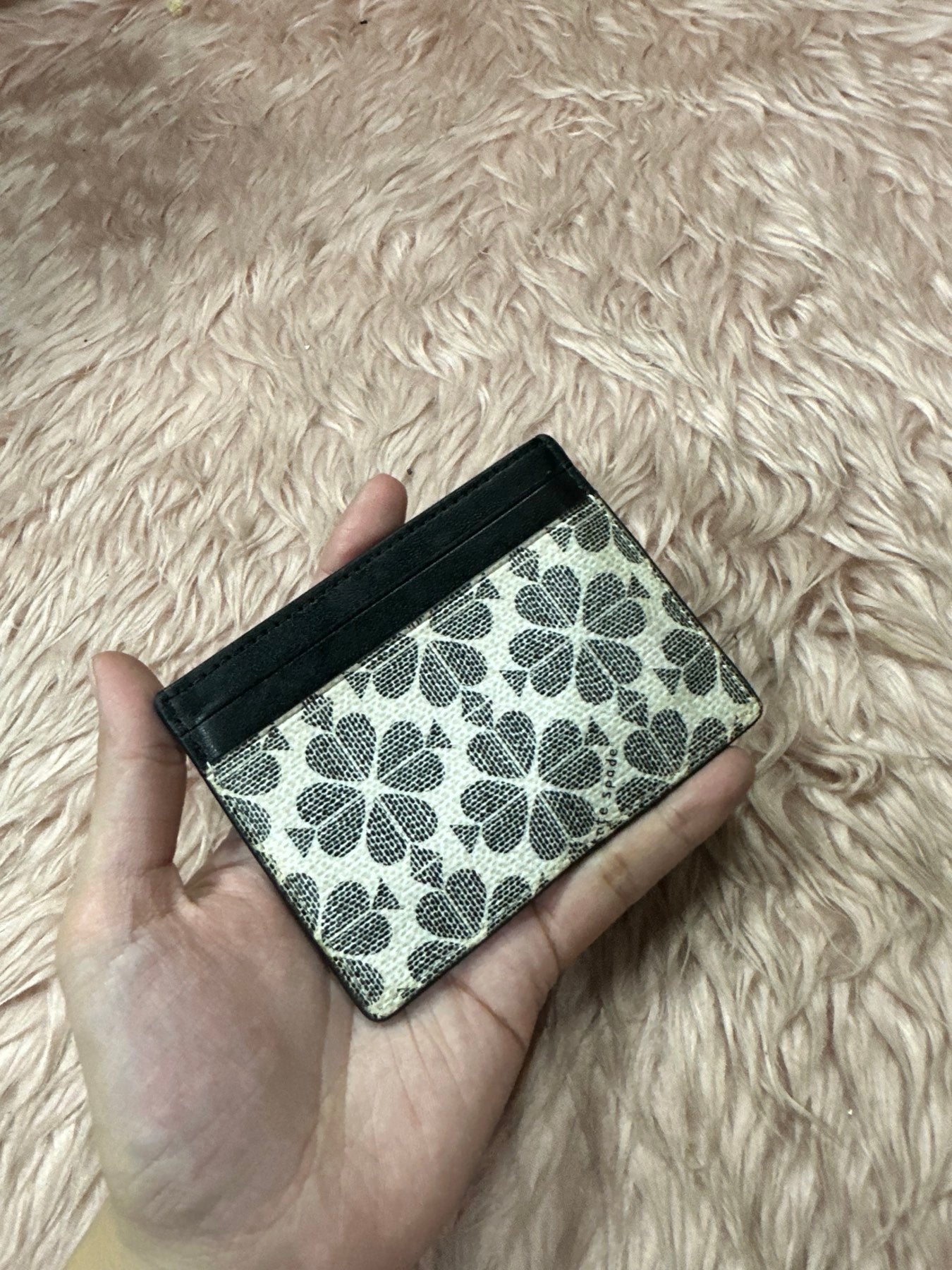 ORIG Preloved Kate Spade KS Spade Flower Small Slim Card Holder Wallet