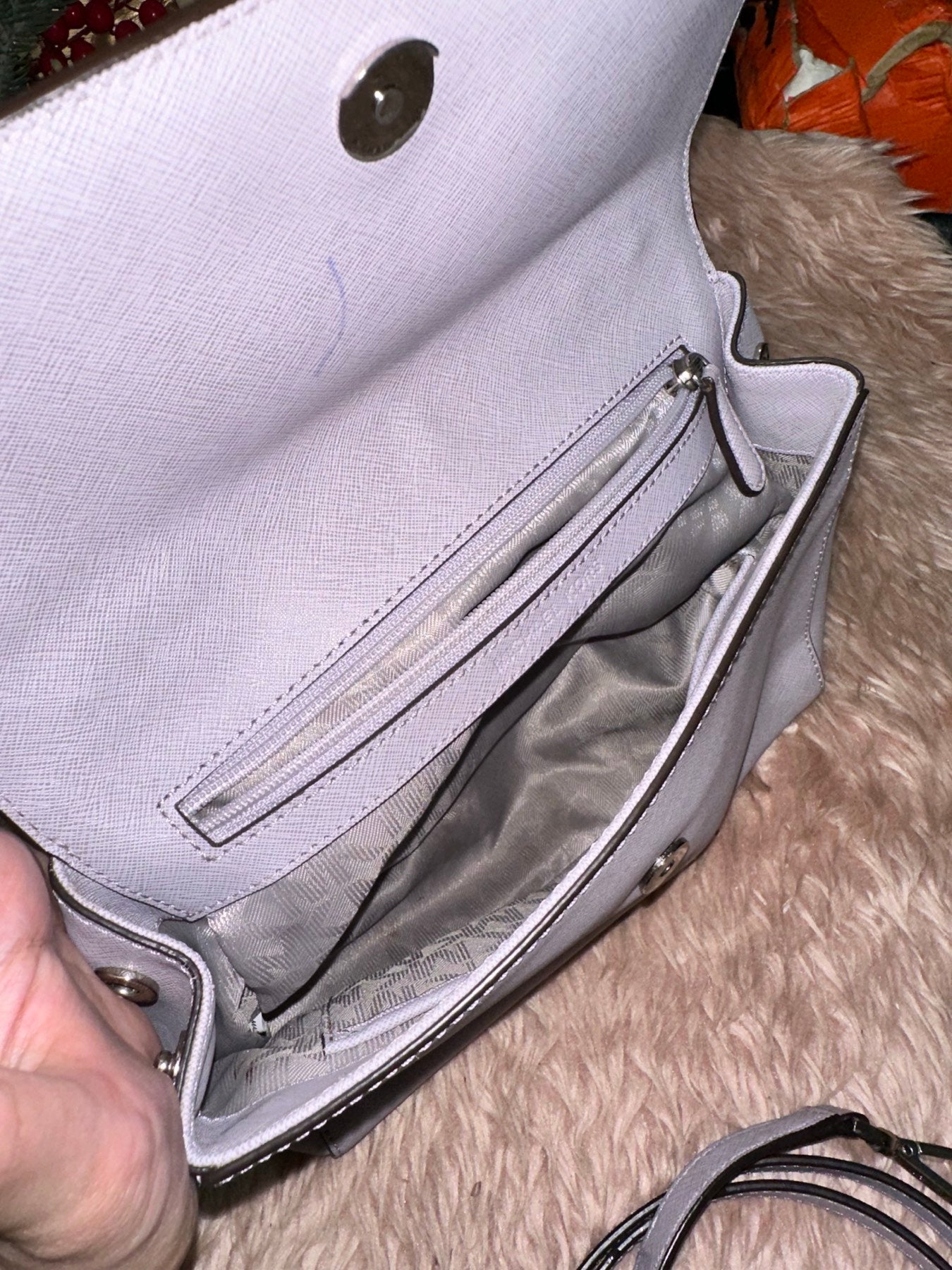ORIG Preloved MICHAEL KORS MK Grey Medium Ava Top Handle Bag