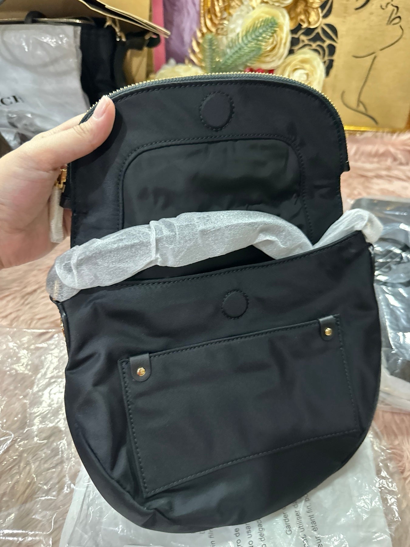 ORIG & IMPORTED MARC JACOBS MJ Preppy Nylon Mini Natasha Crossbody Bag Black