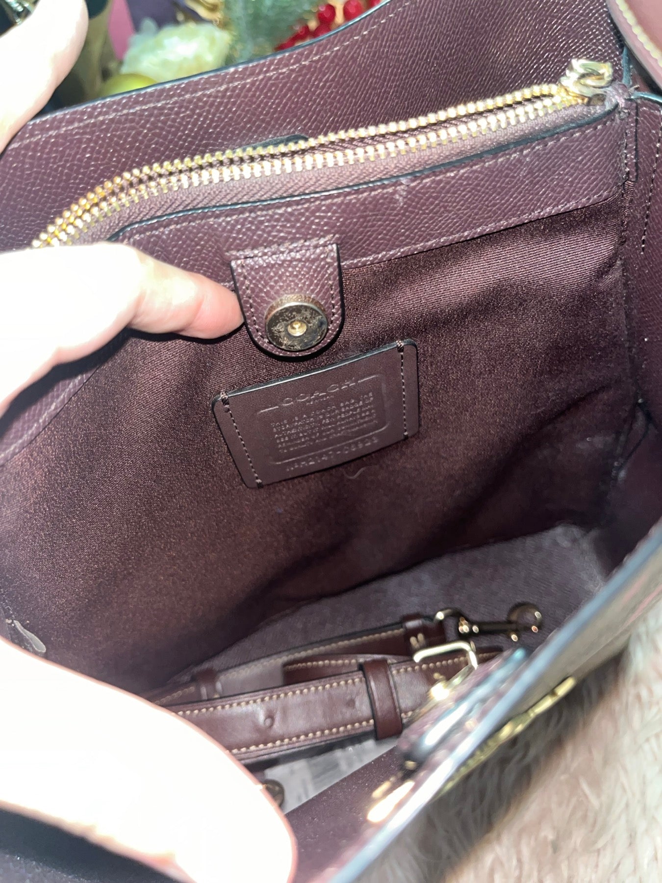 ORIG Preloved COACH Town Bucket Bag In Signature Canvas With Star Print Brown Bag