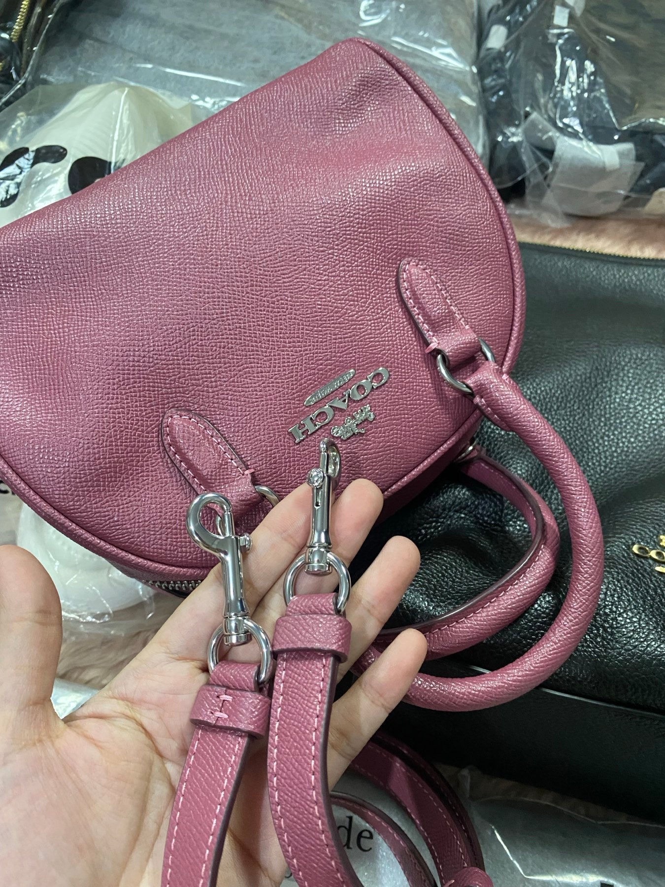 ORIG Preloved COACH Sydney Satchel Raspberry Pink Bag