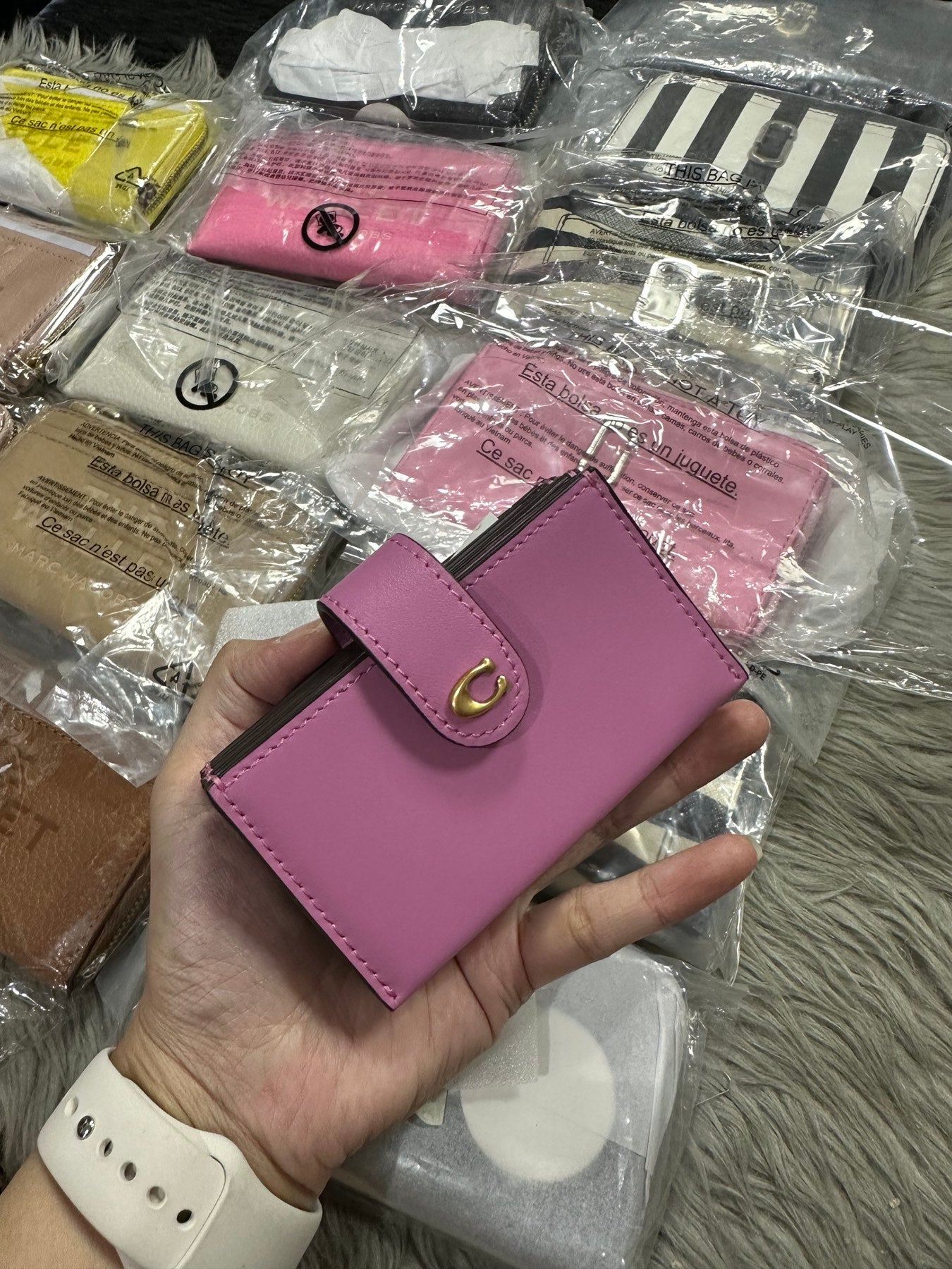 ORIG & IMPORTED COACH Retail Essential Multi Card Holder Small Wallet Pink