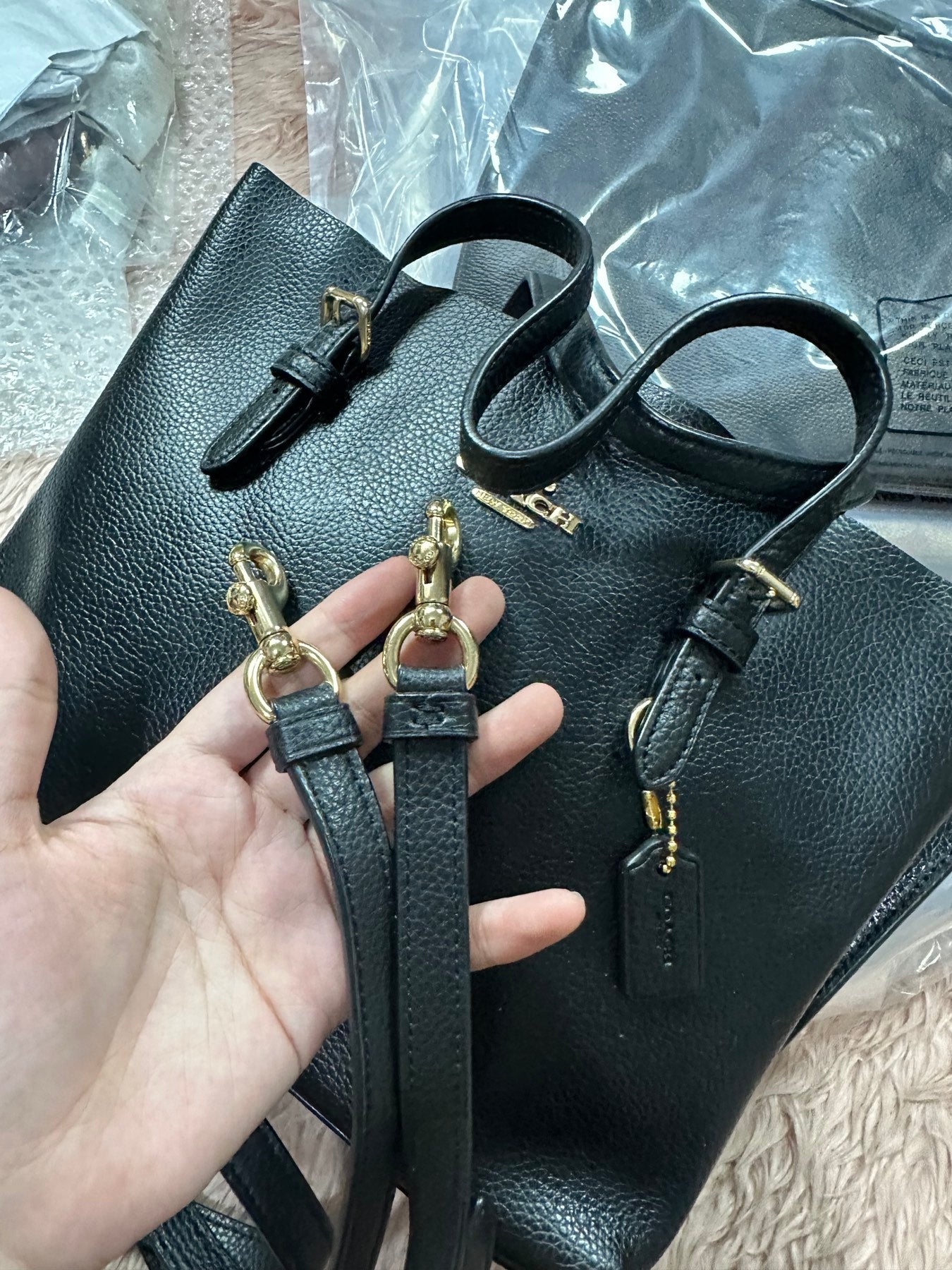 ORIG Preloved COACH Mollie Tote 25 Black Bag