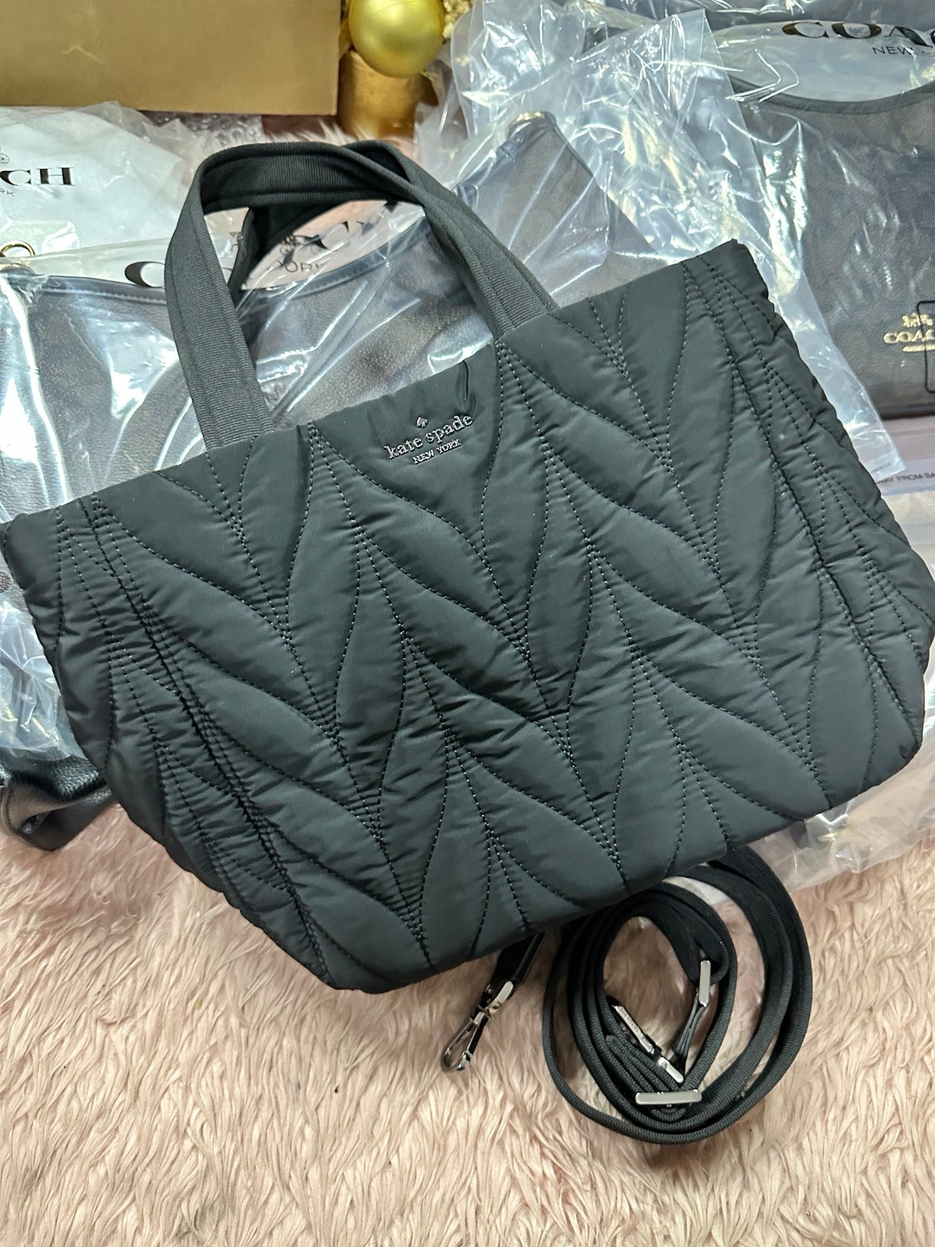 ORIG Preloved KATE SPADE KS Ellie Small Tote Nylon Black Bag