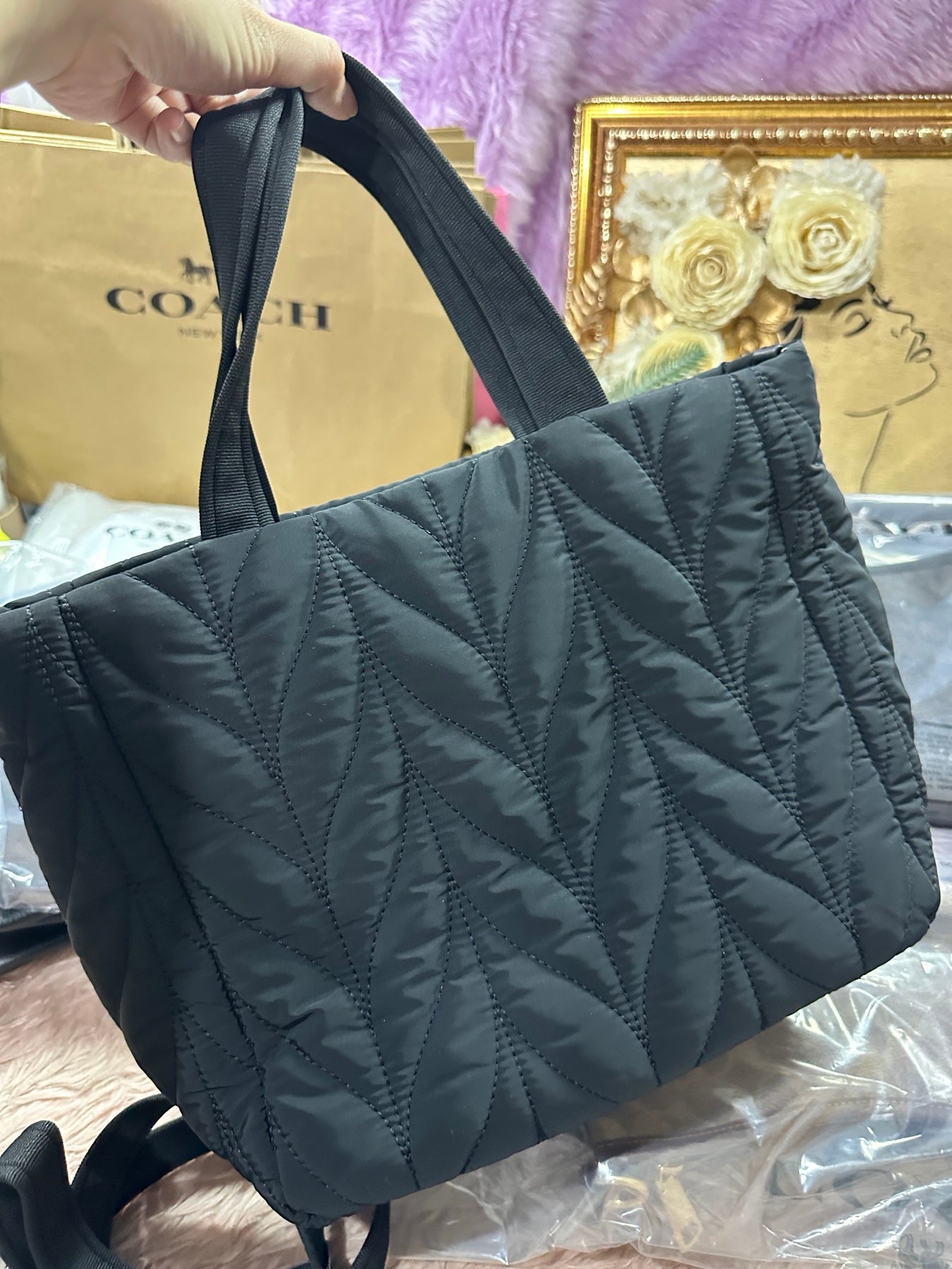 ORIG Preloved KATE SPADE KS Ellie Small Tote Nylon Black Bag