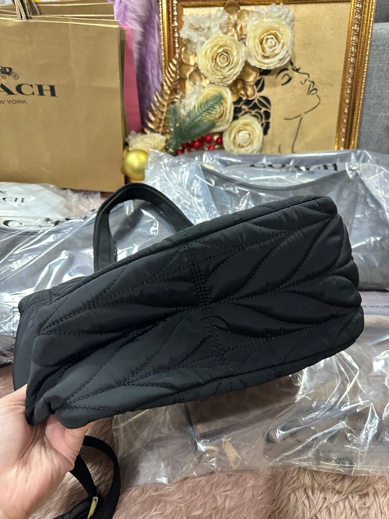 ORIG Preloved KATE SPADE KS Ellie Small Tote Nylon Black Bag