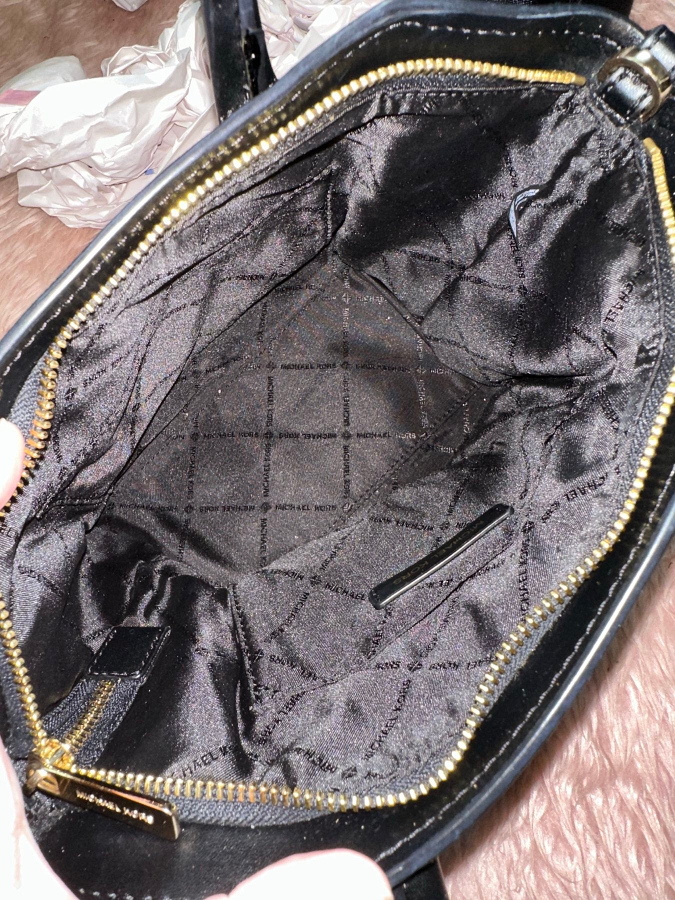ORIG Preloved MICHAEL KORS MK Avril Small Satchel Black Bag