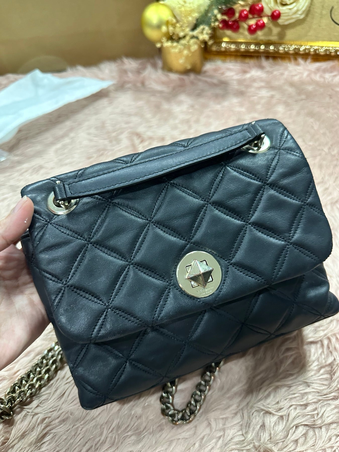 ORIG Preloved Kate Spade KS Natalia Small Flap Crossbody Black Bag