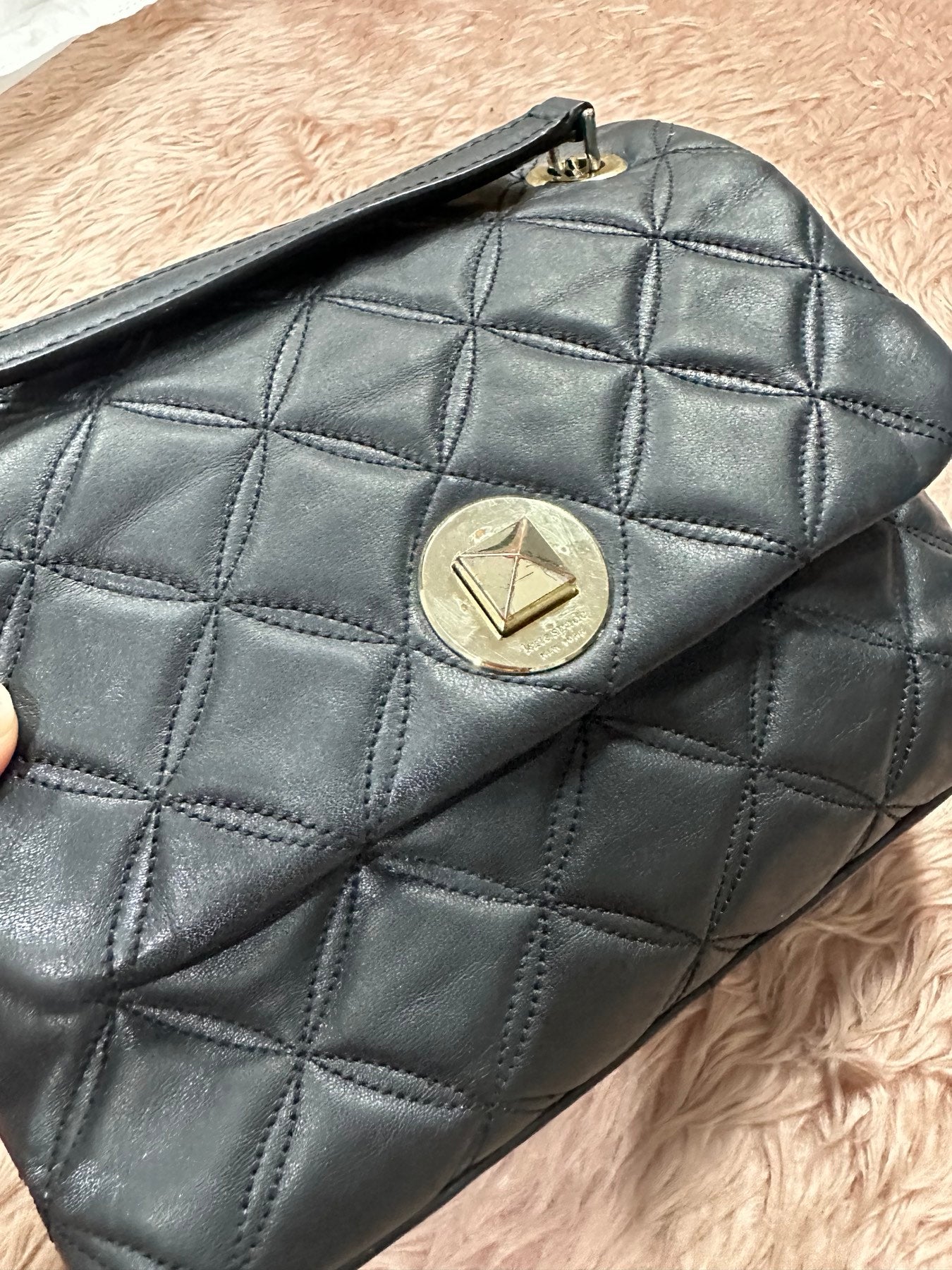 ORIG Preloved Kate Spade KS Natalia Small Flap Crossbody Black Bag
