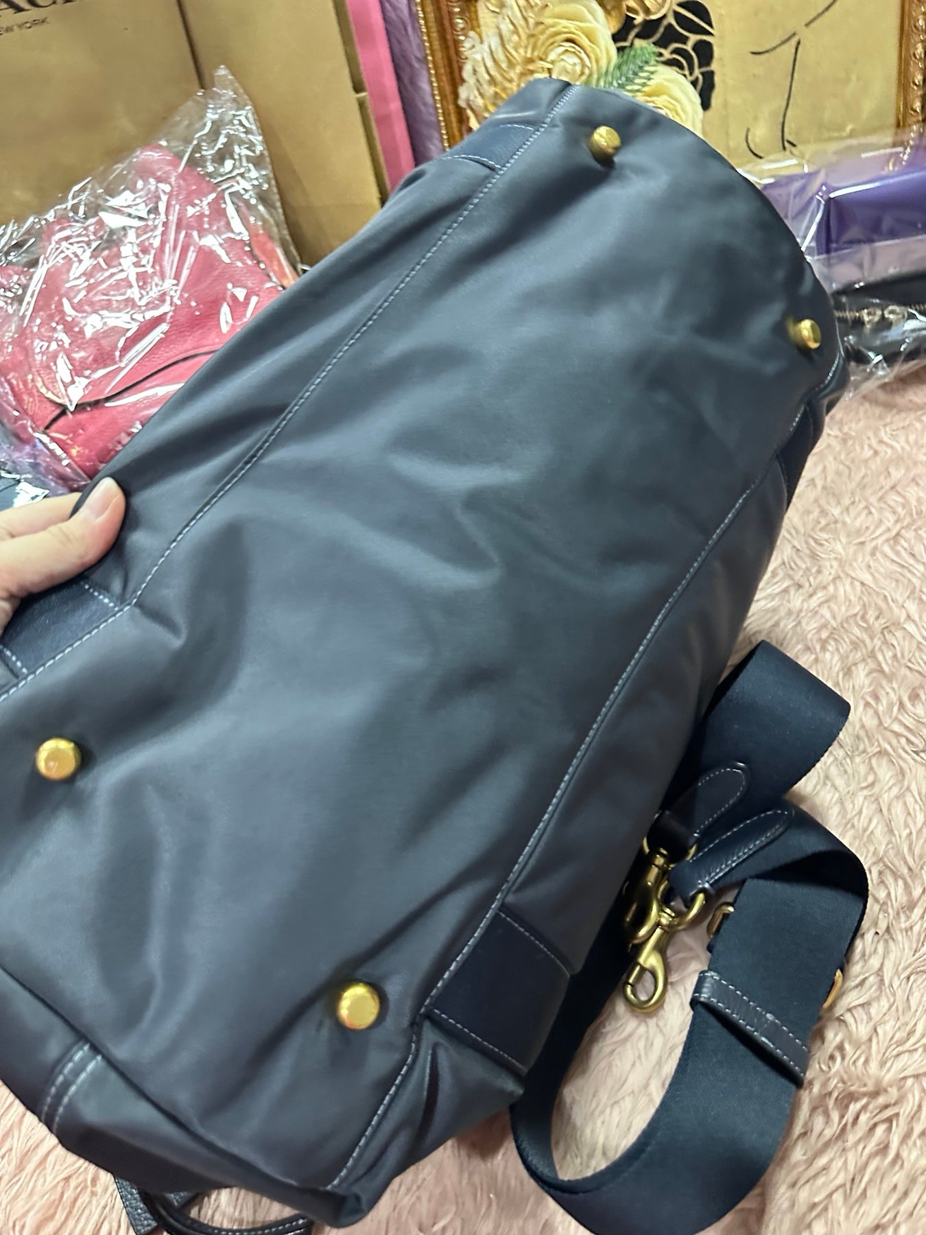 ORIG & IMPORTED RARE Coach Retail Cargo Weekender Nylon Large Travel Bag Black