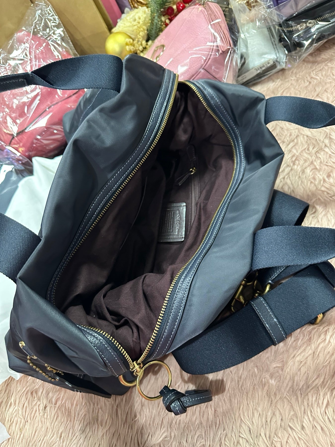 ORIG & IMPORTED RARE Coach Retail Cargo Weekender Nylon Large Travel Bag Black