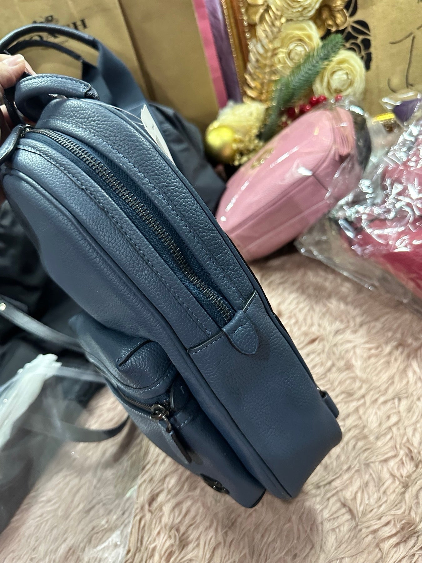 ORIG & IMPORTED Coach Retail Charter Pack Men Body Bag Blue