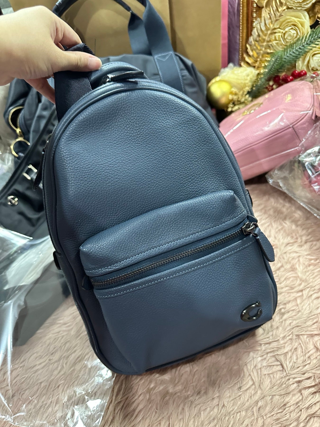 ORIG & IMPORTED Coach Retail Charter Pack Men Body Bag Blue