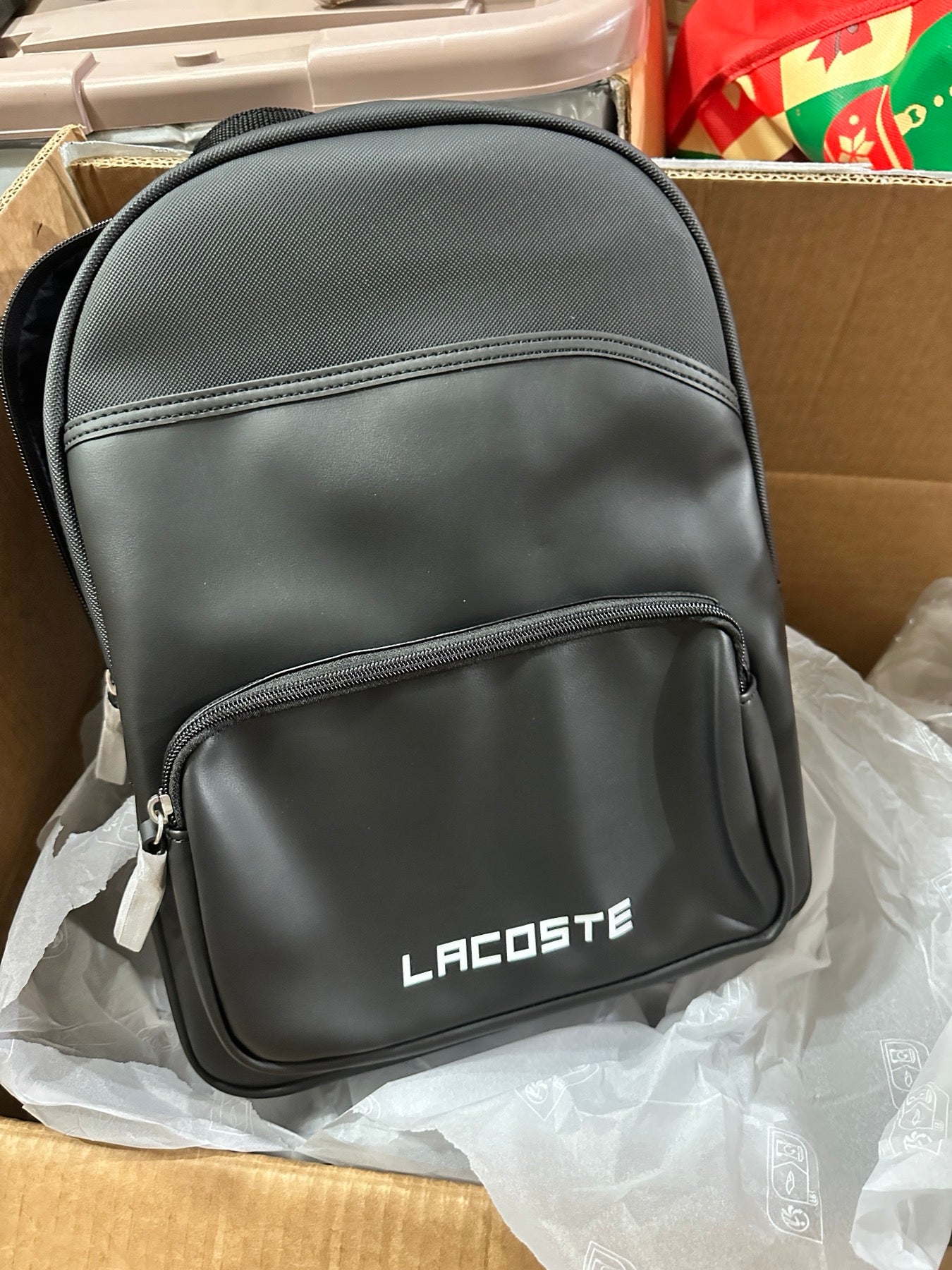 ORIG & IMPORTED LACOSTE Men's Ultimum Logo Petit Piqué Backpack Large Bag