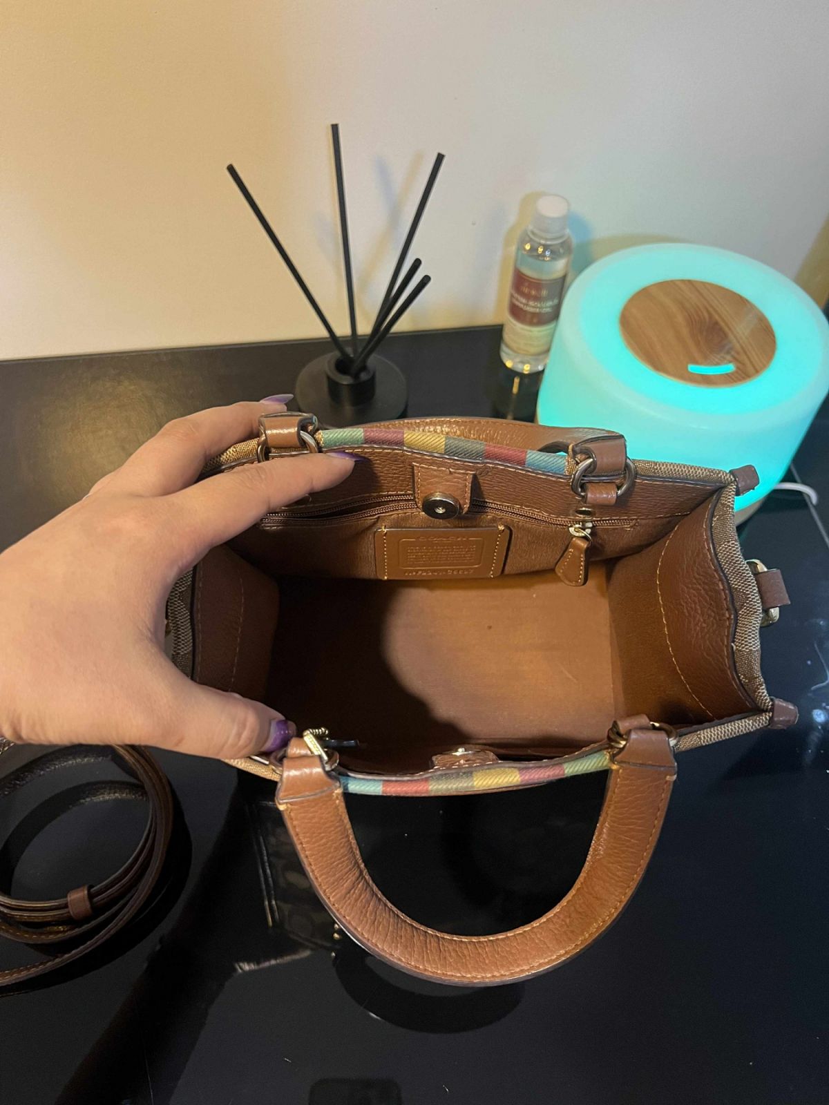 ORIG Preloved Coach Dempsey Tote 22 Small Brown Bag