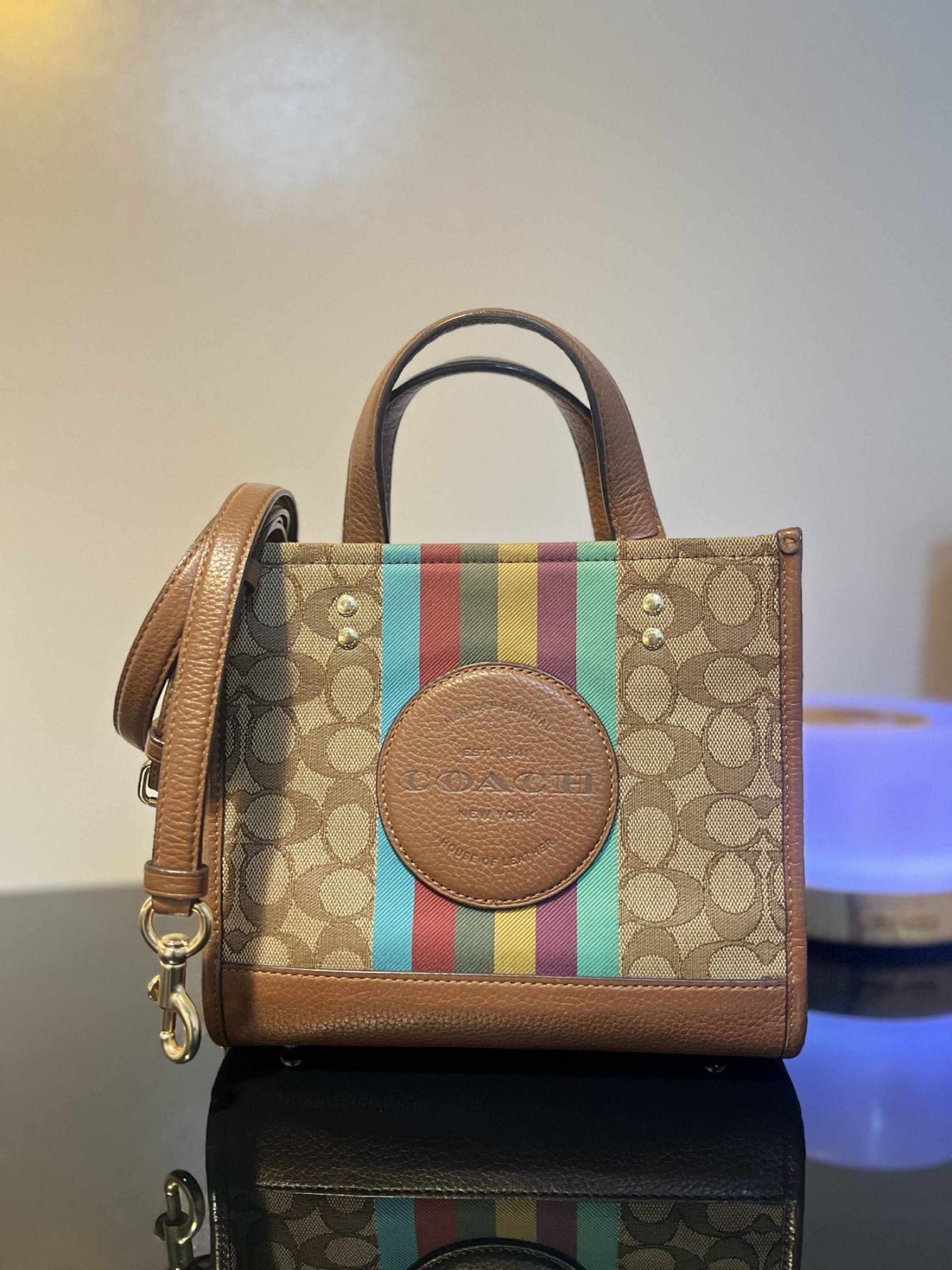 ORIG Preloved Coach Dempsey Tote 22 Small Brown Bag