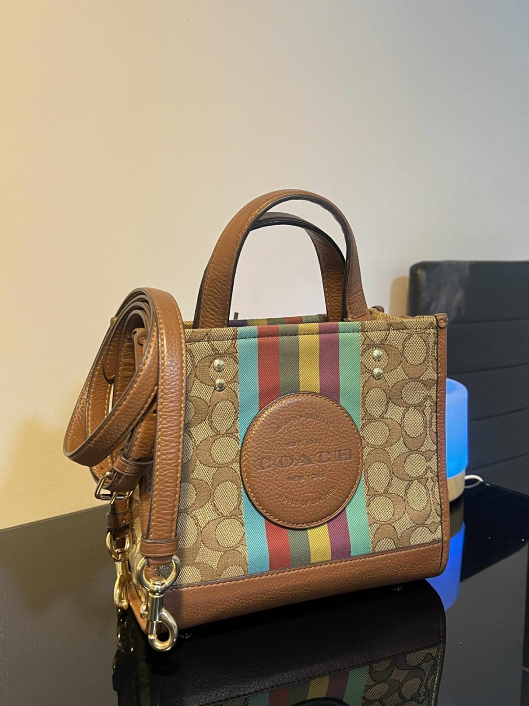 ORIG Preloved Coach Dempsey Tote 22 Small Brown Bag