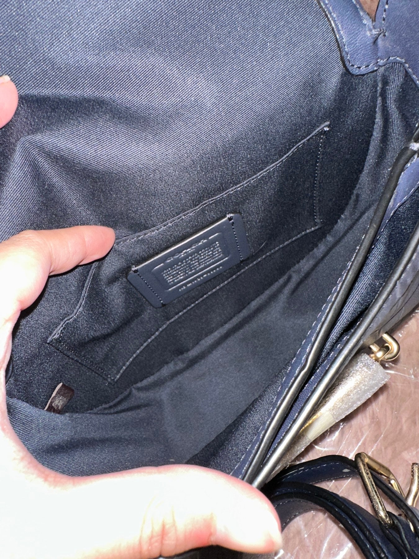 ORIG Preloved Coach Jade Saddle Blue Bag