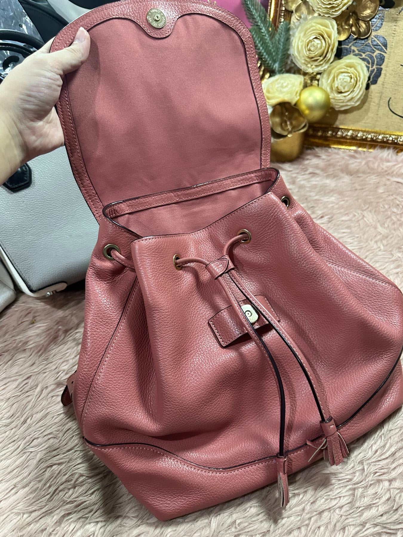 ORIG Preloved Coach Elle Medium Pink Backpack Bag