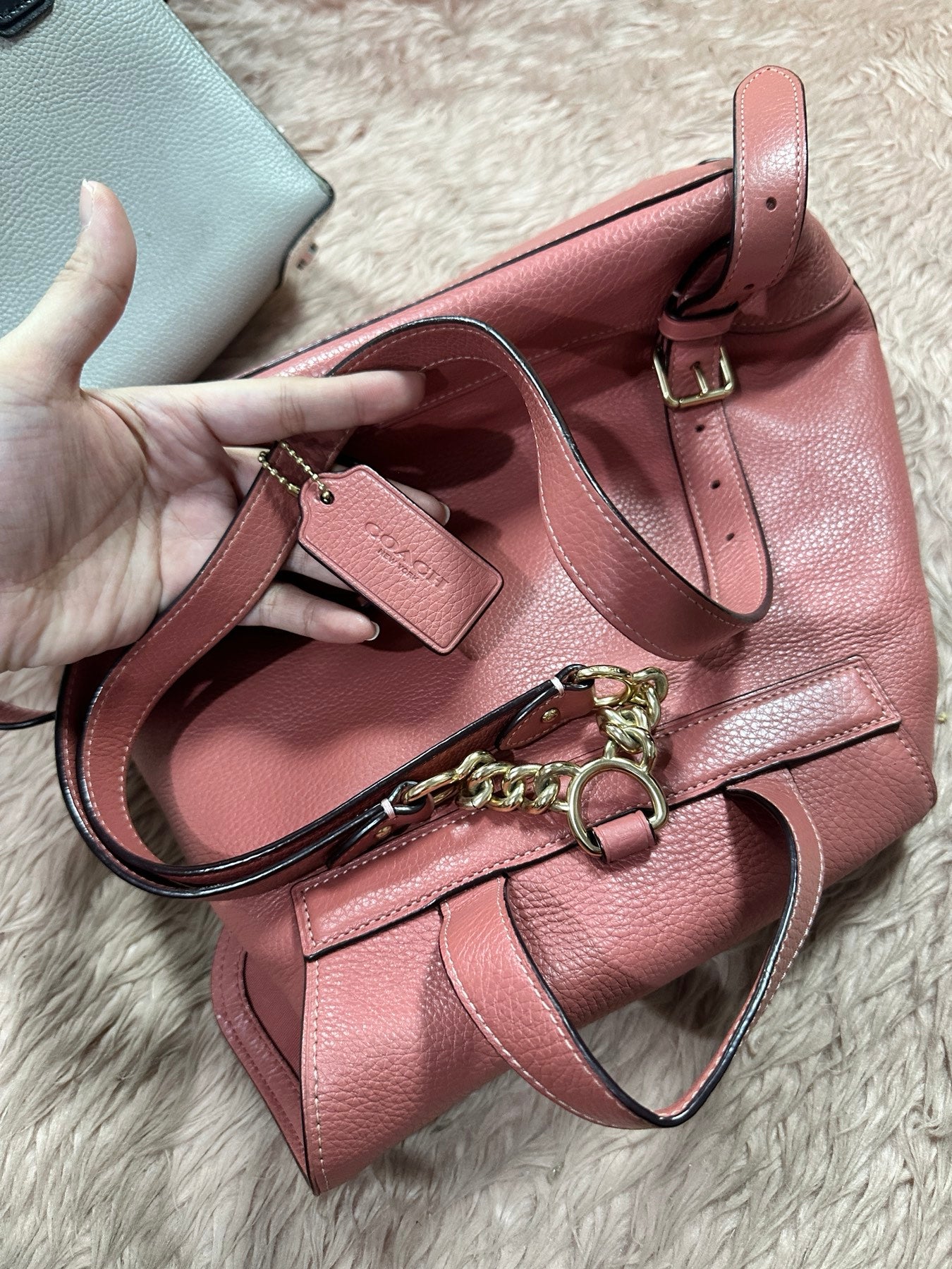 ORIG Preloved Coach Elle Medium Pink Backpack Bag