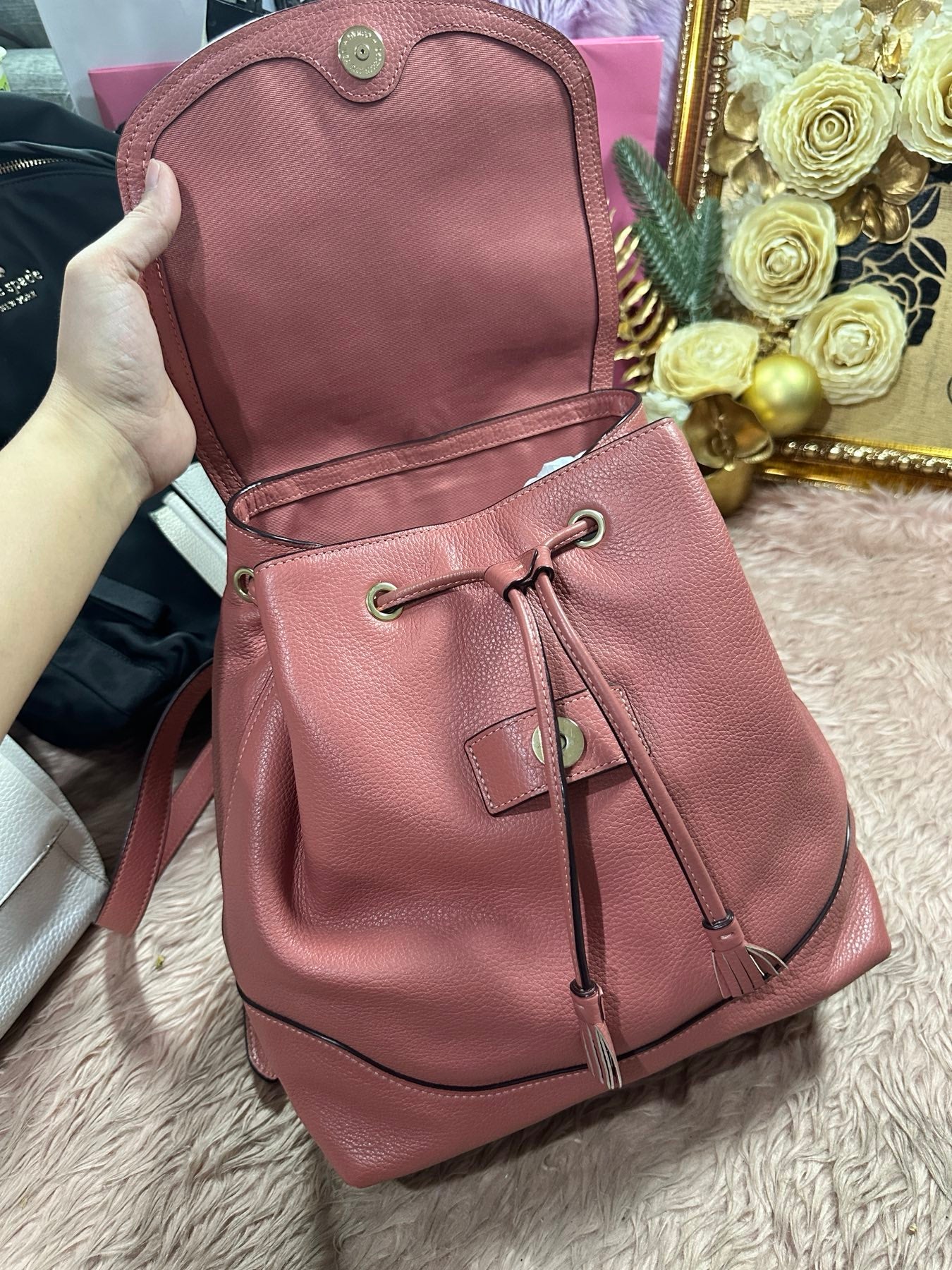 ORIG Preloved Coach Elle Medium Pink Backpack Bag