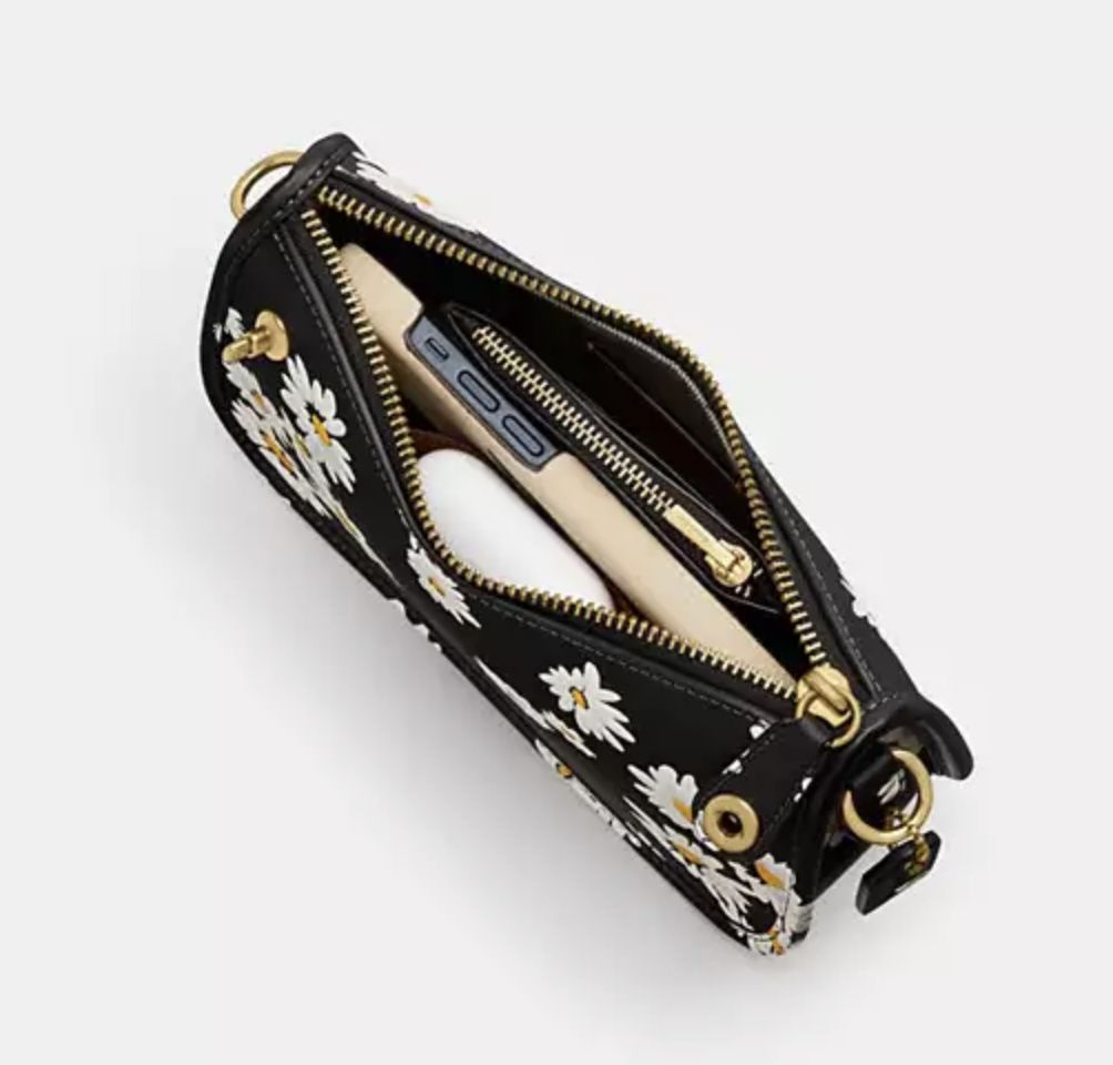 ORIG & IMPORTED Coach Swinger Bag 20 With Floral Print Small Black Bag