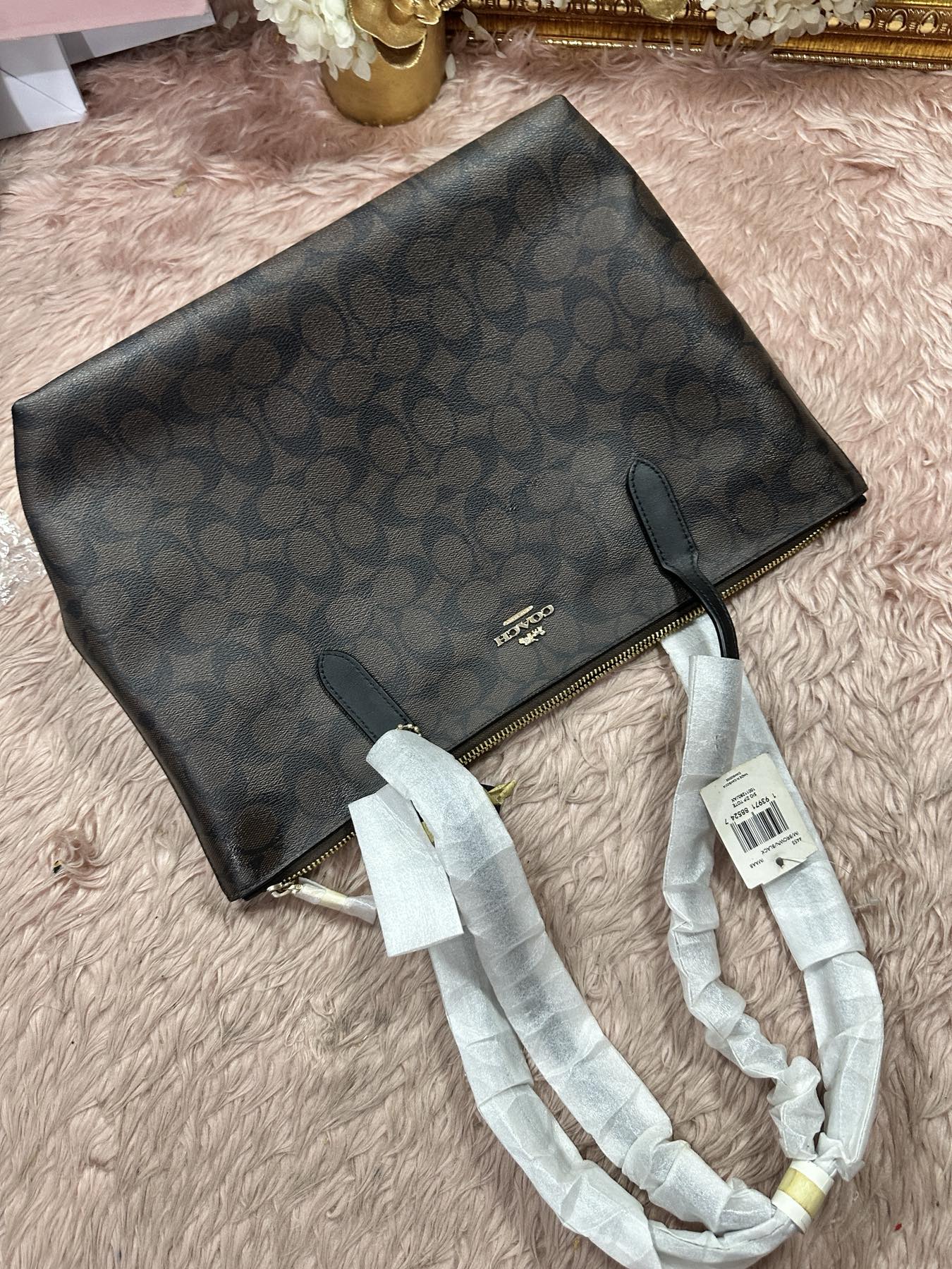 ORIG & IMPORTED Coach Zip Top Tote Large Brown Bag