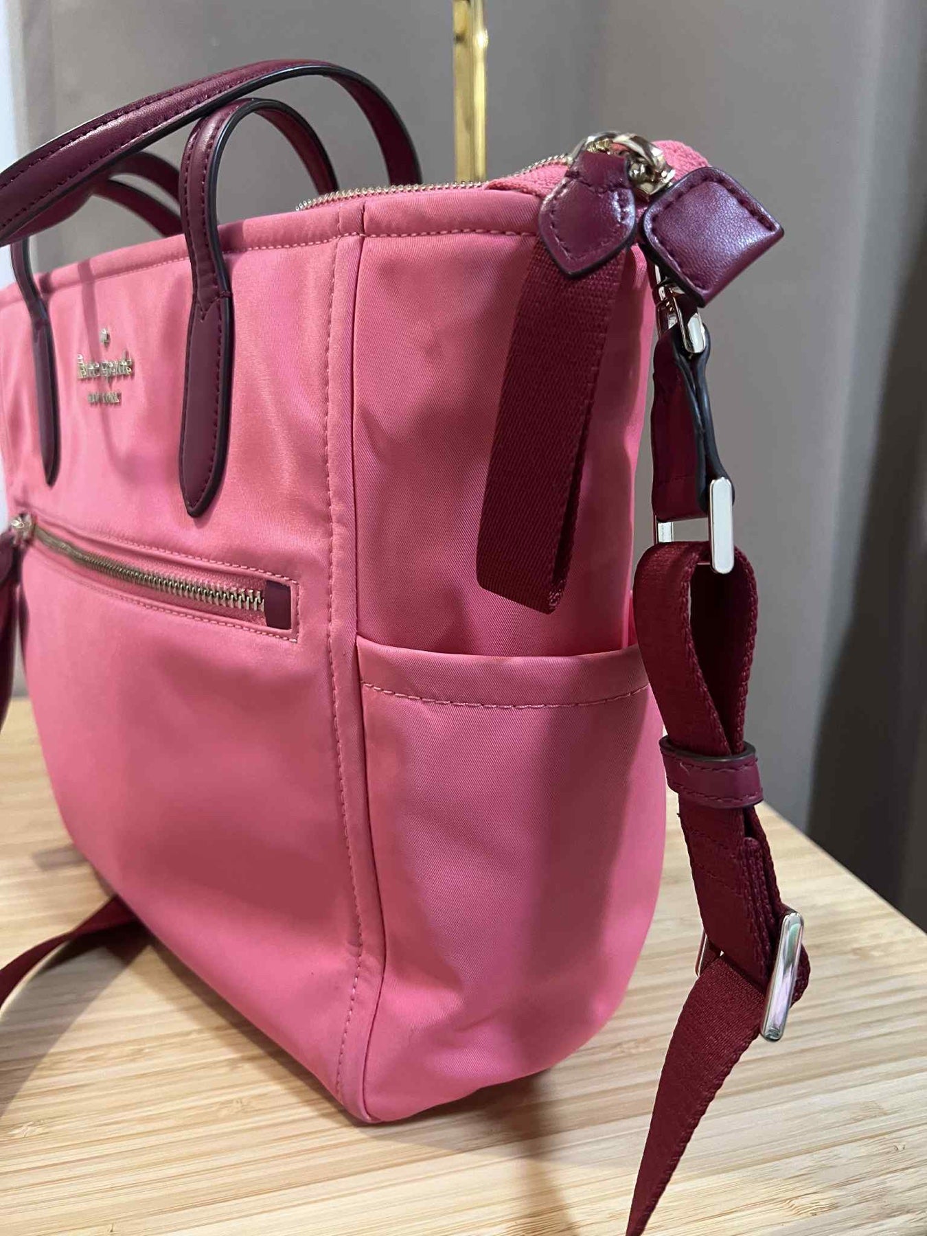 ORIG Preloved KATE SPADE KS Chelsea Medium Satchel Pink Nylon Bag