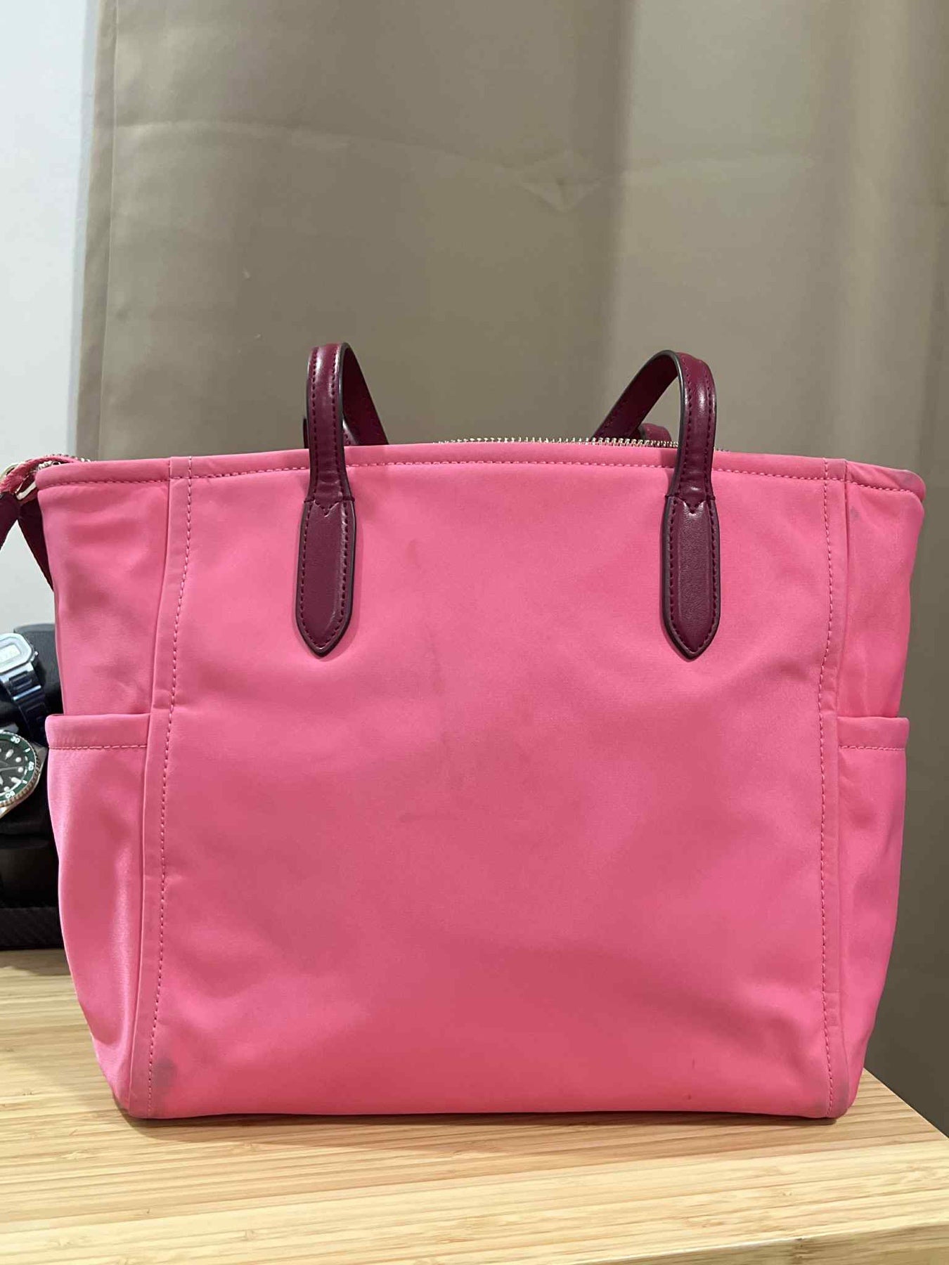 ORIG Preloved KATE SPADE KS Chelsea Medium Satchel Pink Nylon Bag