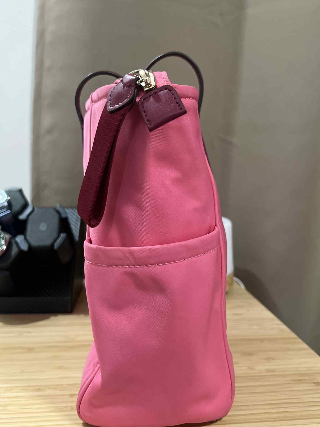 ORIG Preloved KATE SPADE KS Chelsea Medium Satchel Pink Nylon Bag