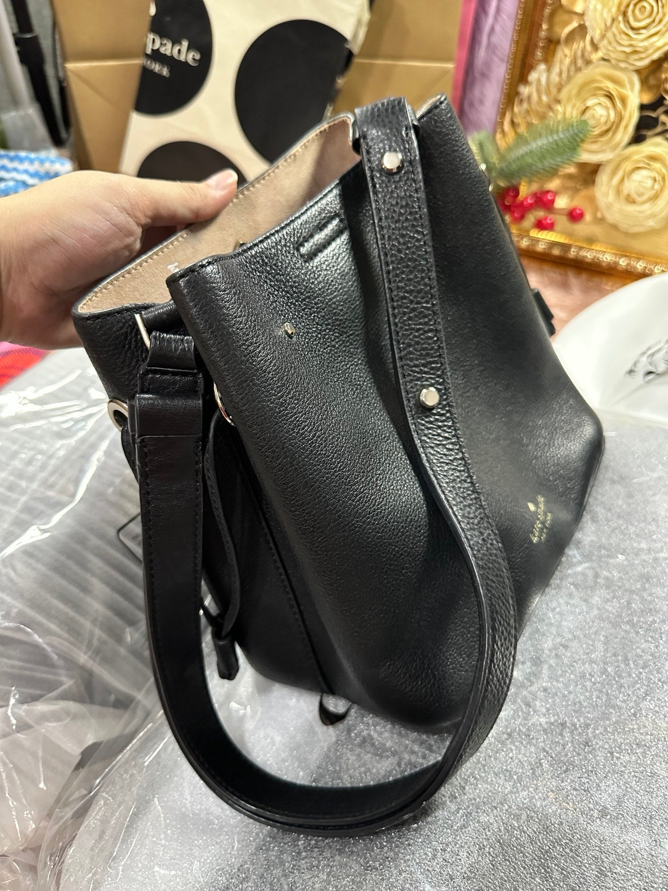 ORIG Preloved KATE SPADE KS Marti Small Bucket Black Bag