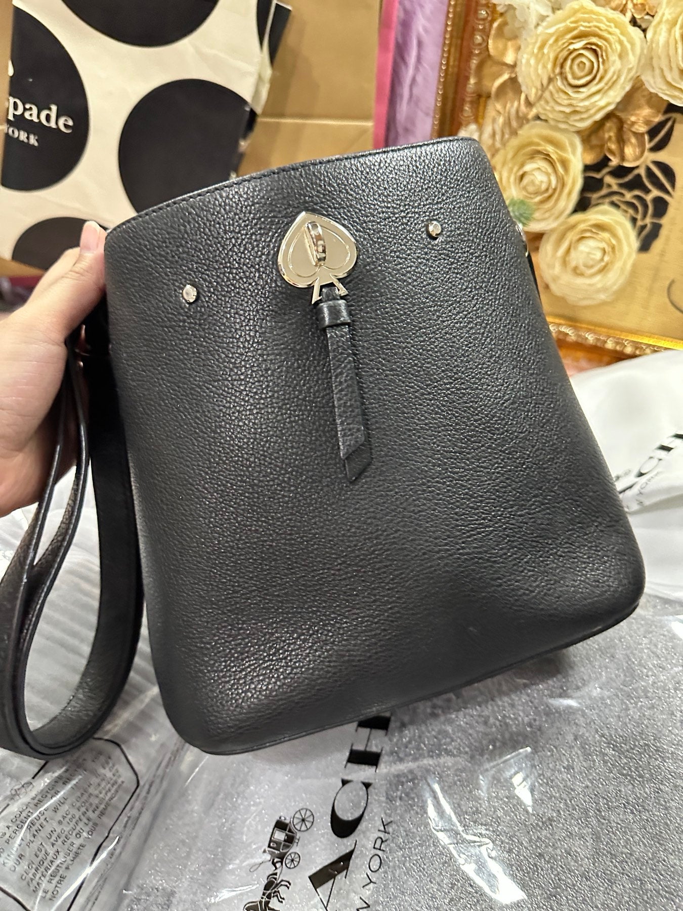 ORIG Preloved KATE SPADE KS Marti Small Bucket Black Bag