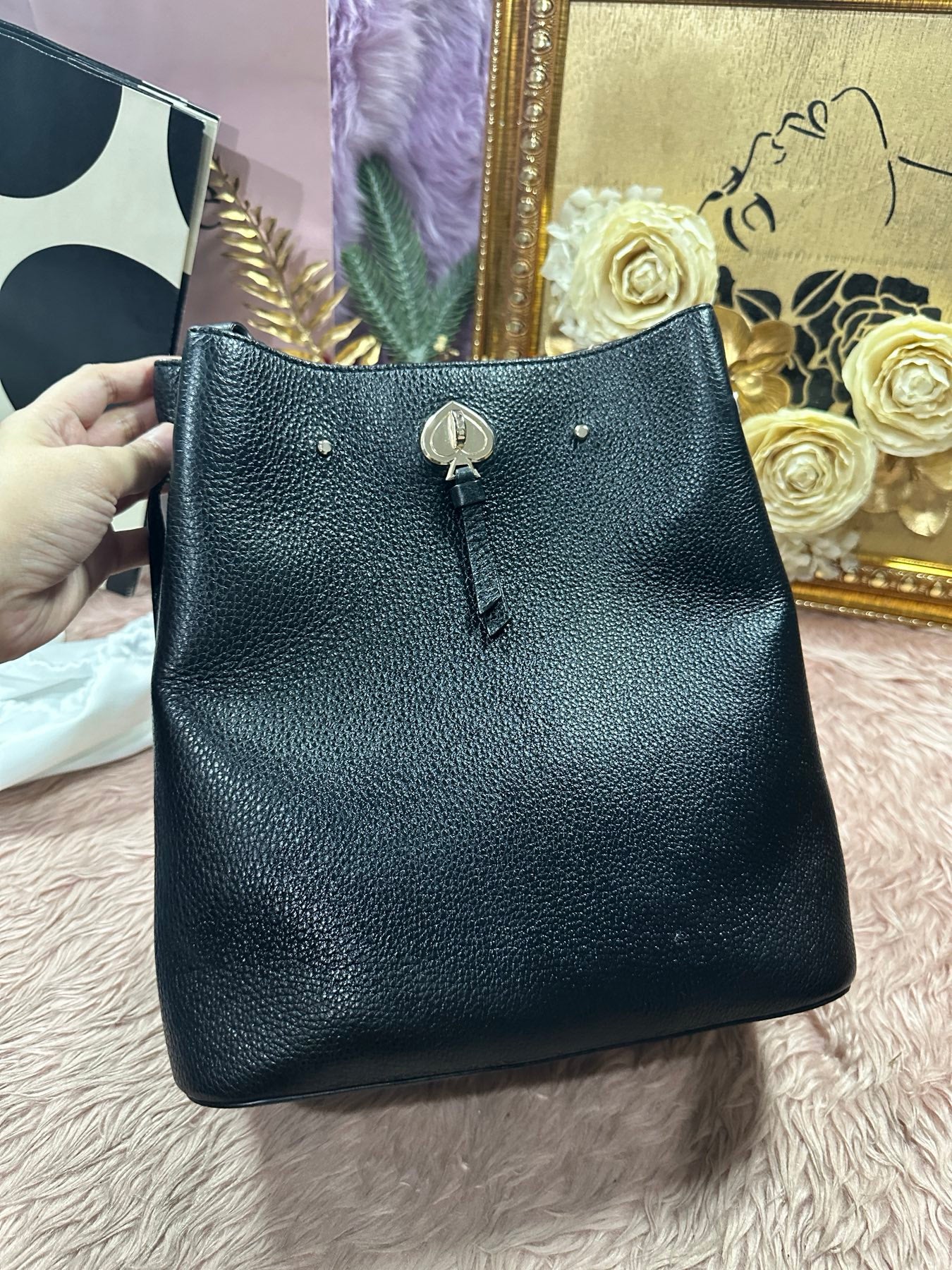 ORIG Preloved KATE SPADE KS Marti Large Bucket Black Bag