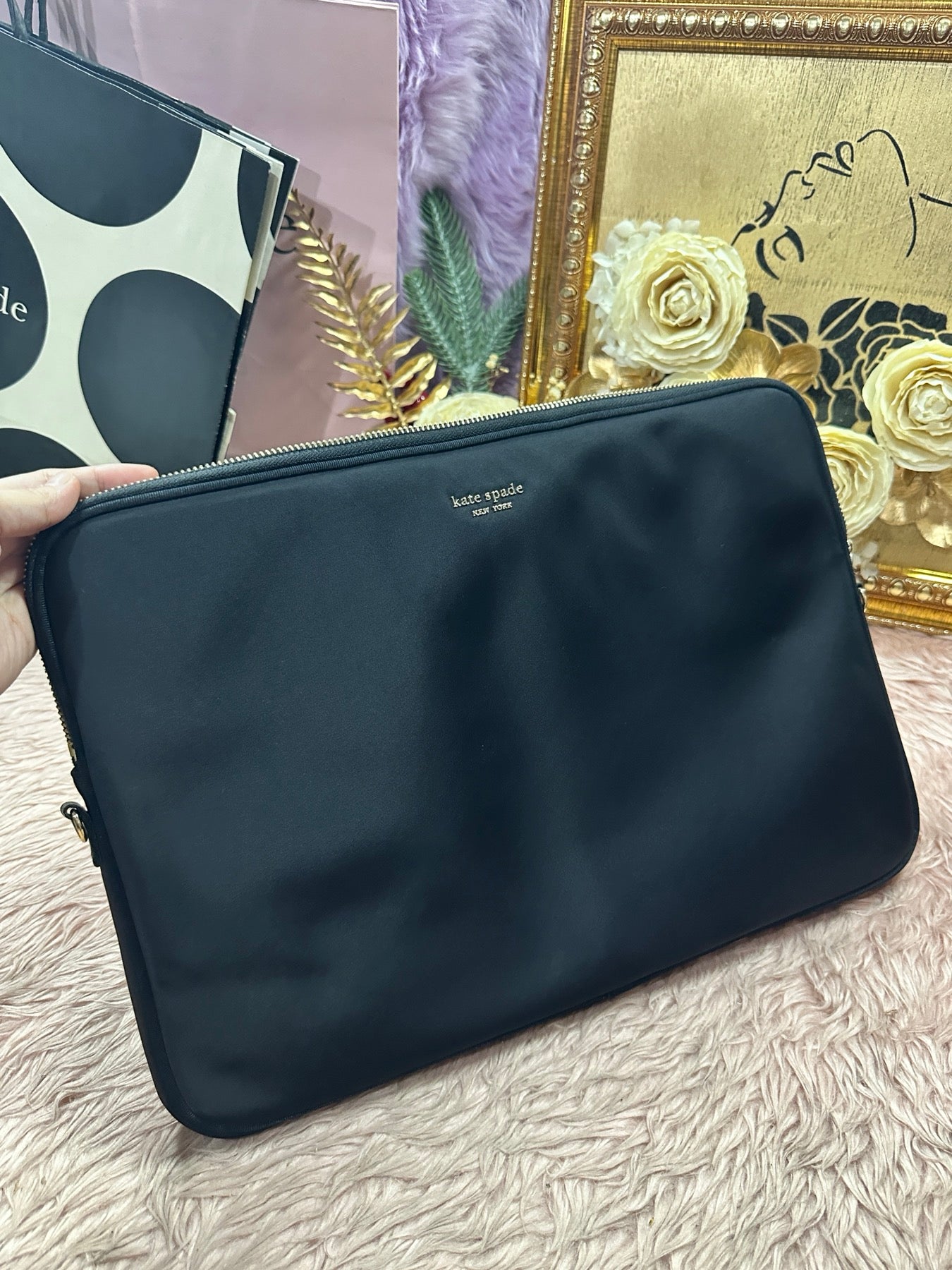 ORIG Preloved KATE SPADE KS Sam Universal Laptop Nylon Sleeve