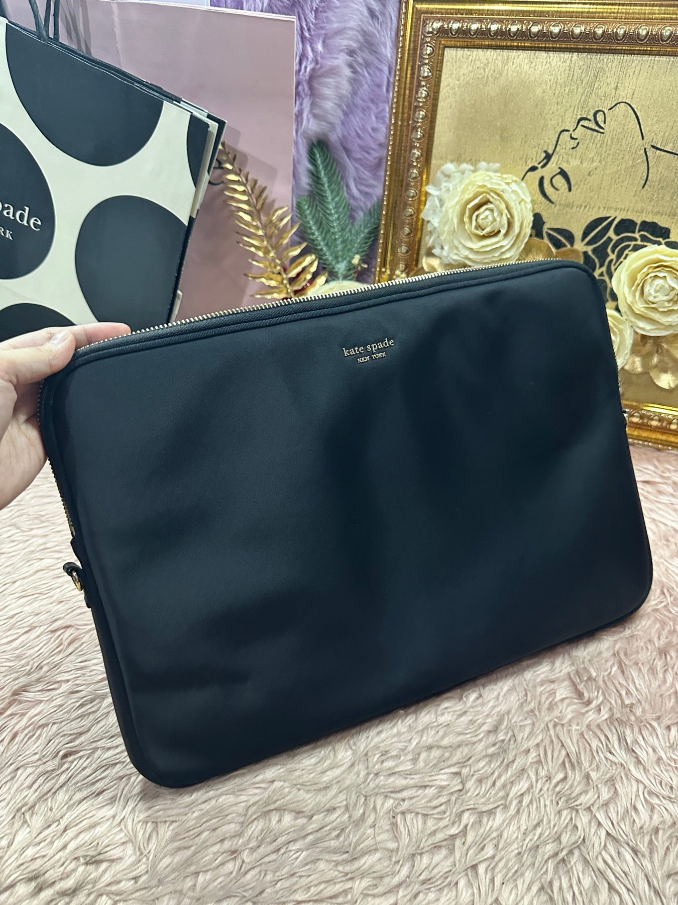 ORIG Preloved KATE SPADE KS Sam Universal Laptop Nylon Sleeve