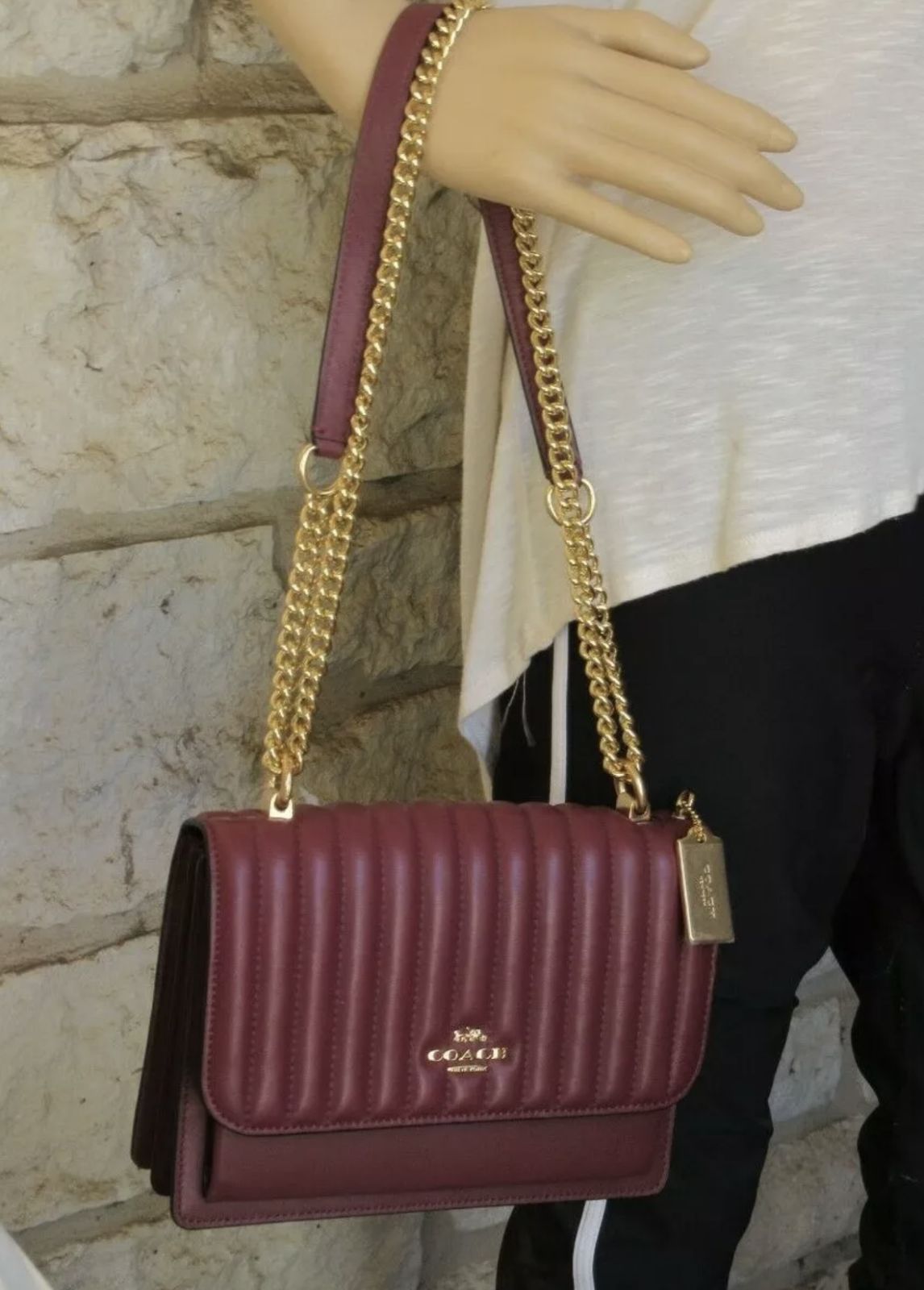 ORIG & IMPORTED RARE COACH Klare Crossbody Quilted Bag Mauve Red Maroon