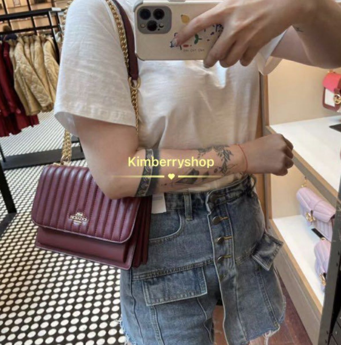 ORIG & IMPORTED RARE COACH Klare Crossbody Quilted Bag Mauve Red Maroon