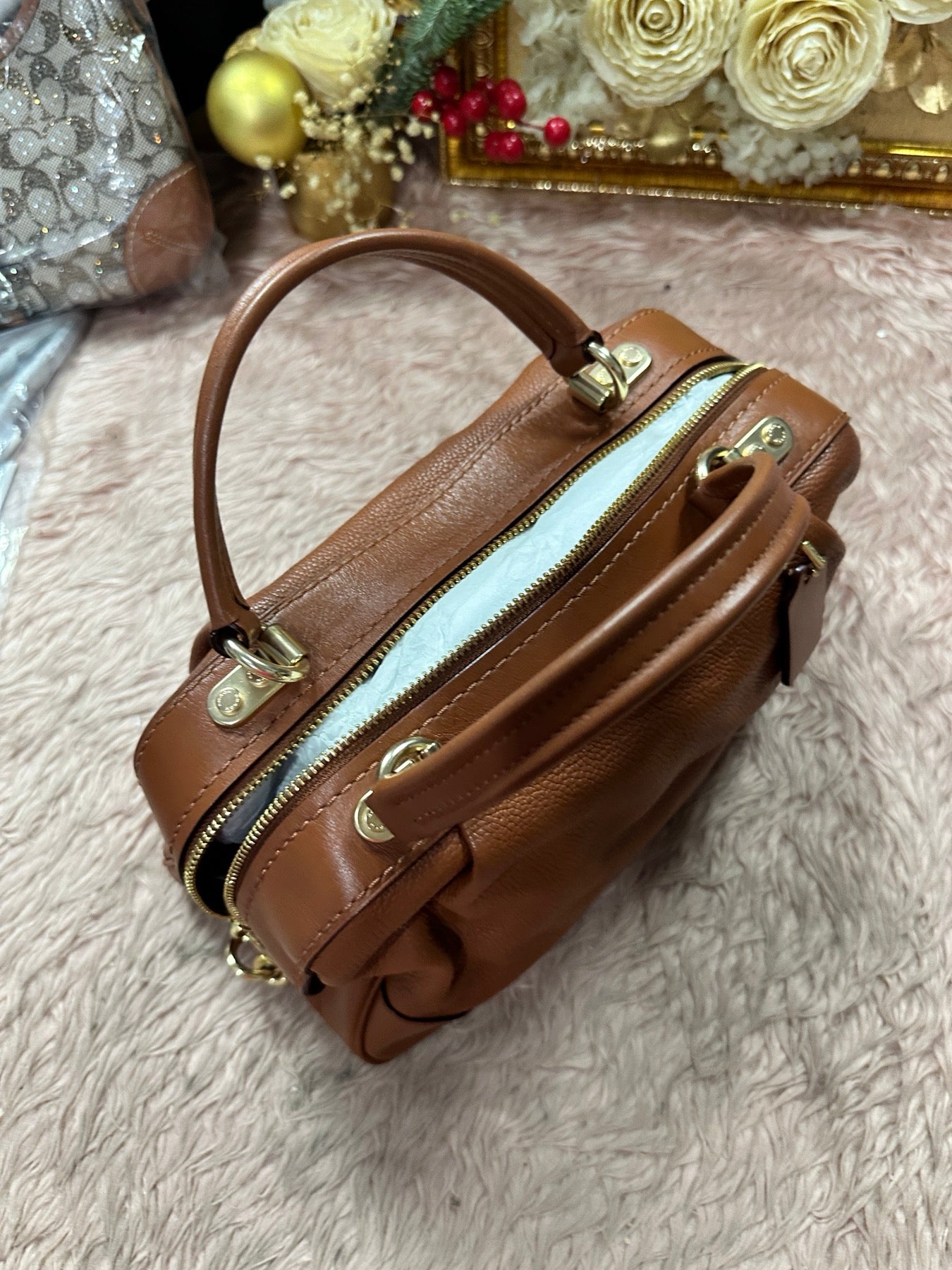 ORIG Preloved RARE COACH Lane Satchel Duffle Brown Bag