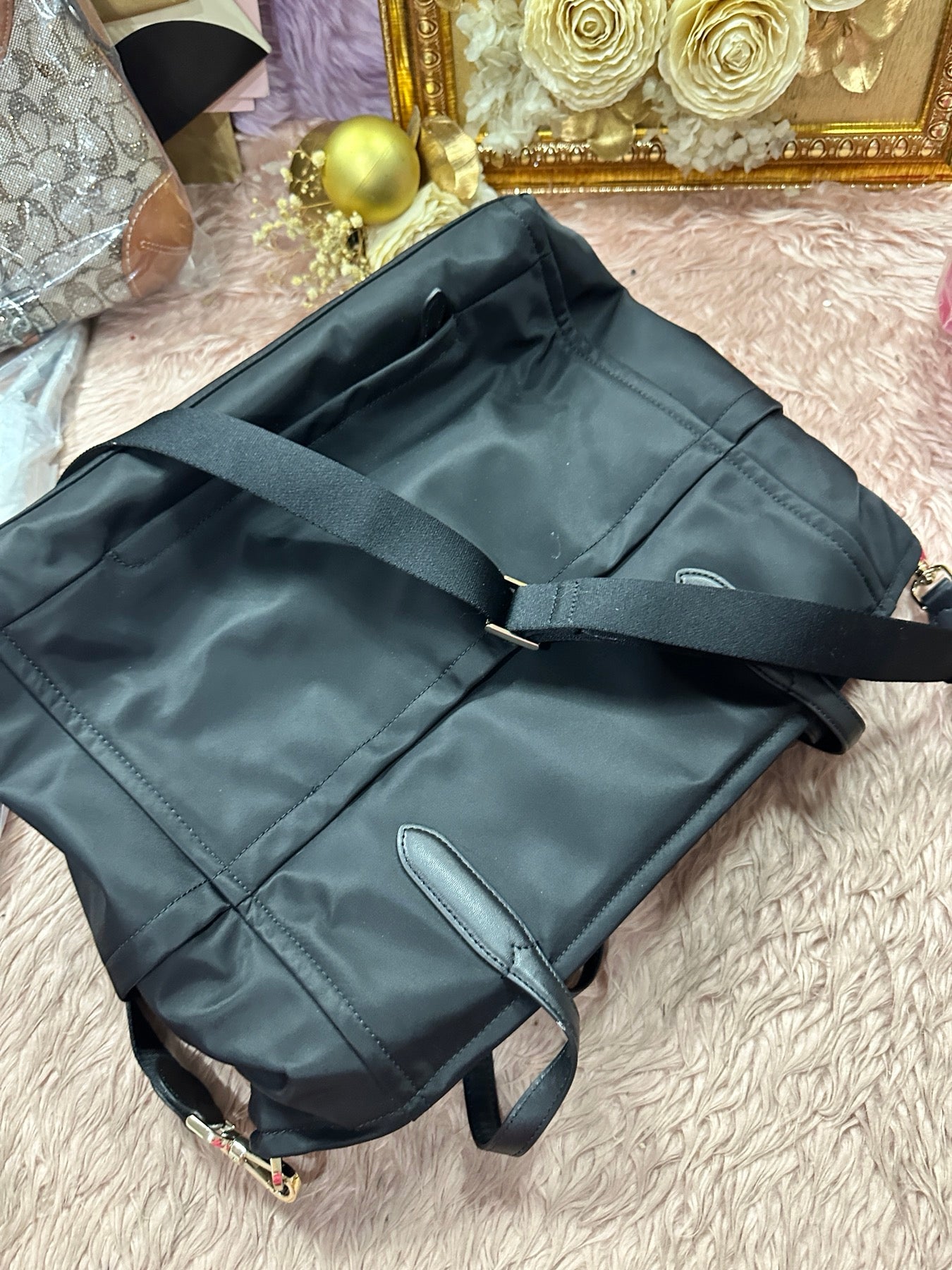 ORIG Preloved Kate Spade KS Chelsea Baby Large Tote Nylon Black Bag