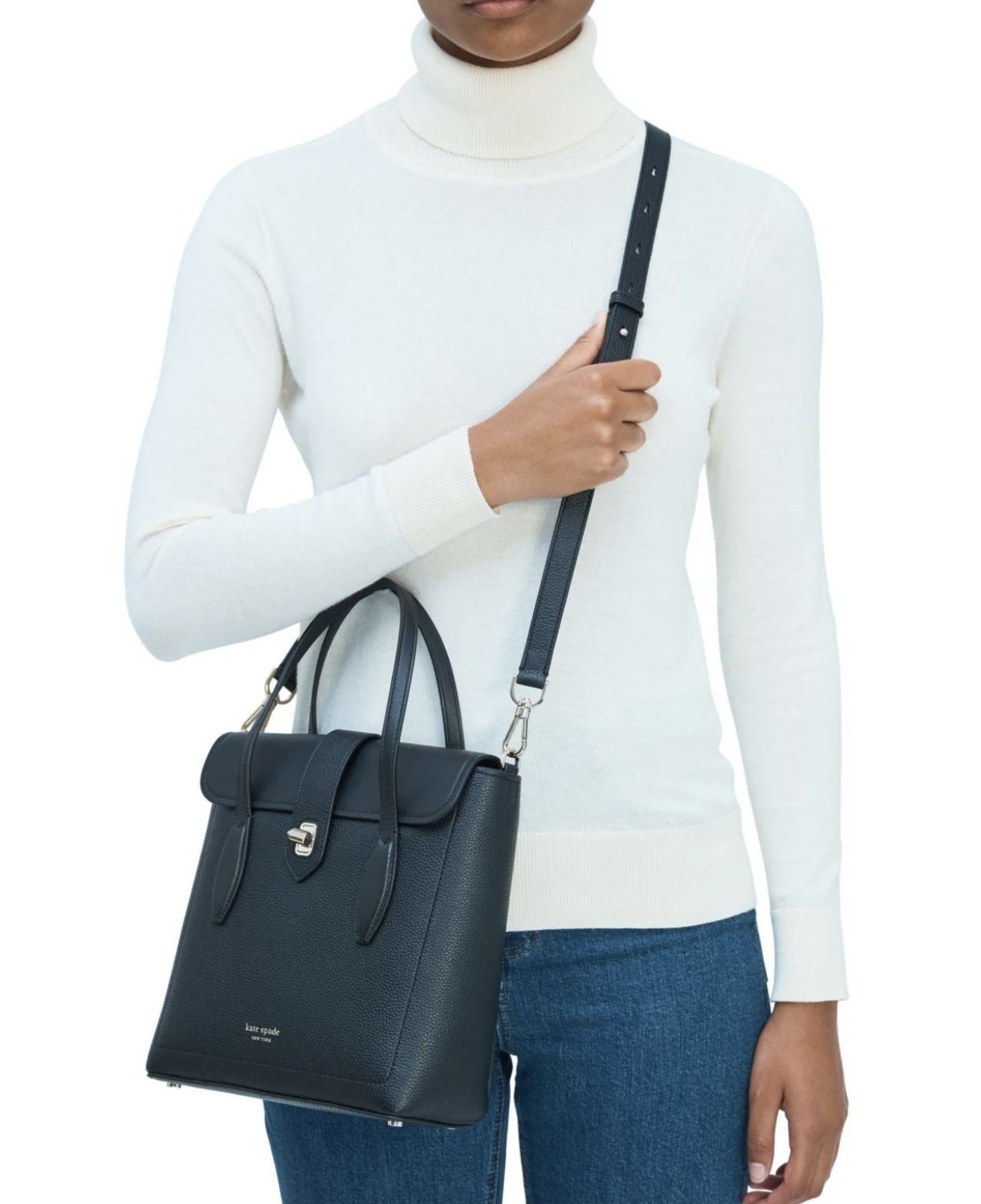 ORIG Preloved Kate Spade KS Retail Essential Medium North South Tote Black Bag