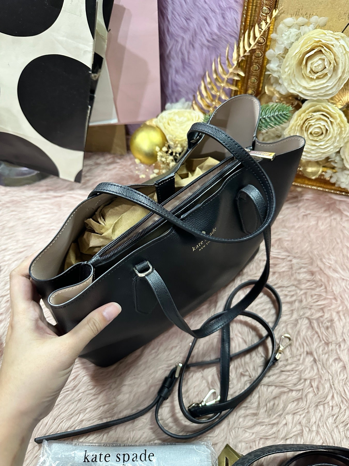 ORIG Preloved Kate Spade KS Harper Satchel Black Bag